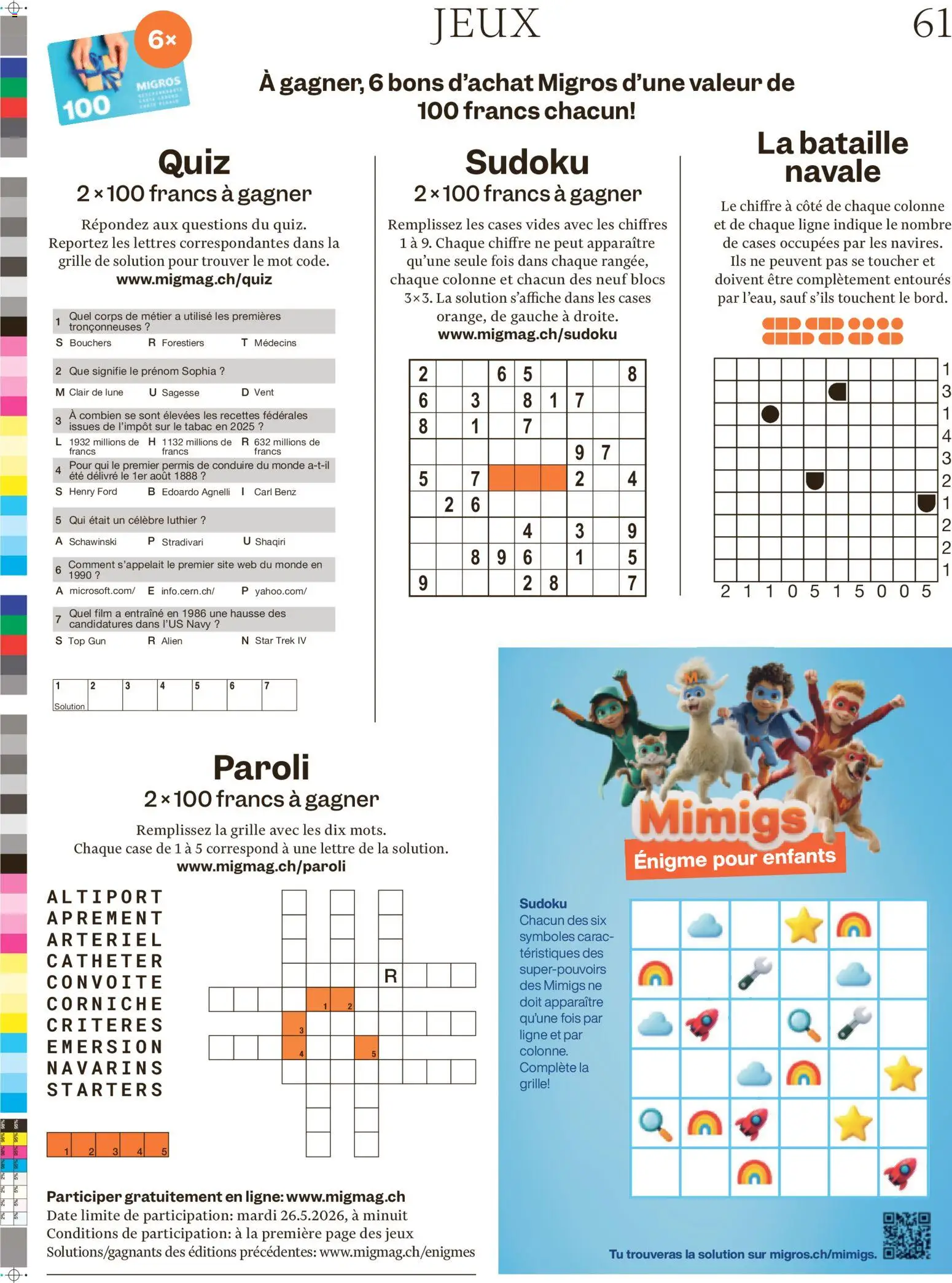 Migros aktionen Magazine FR – gültig ab 19.05.2026 | Seite: 61 | Produkte: Top