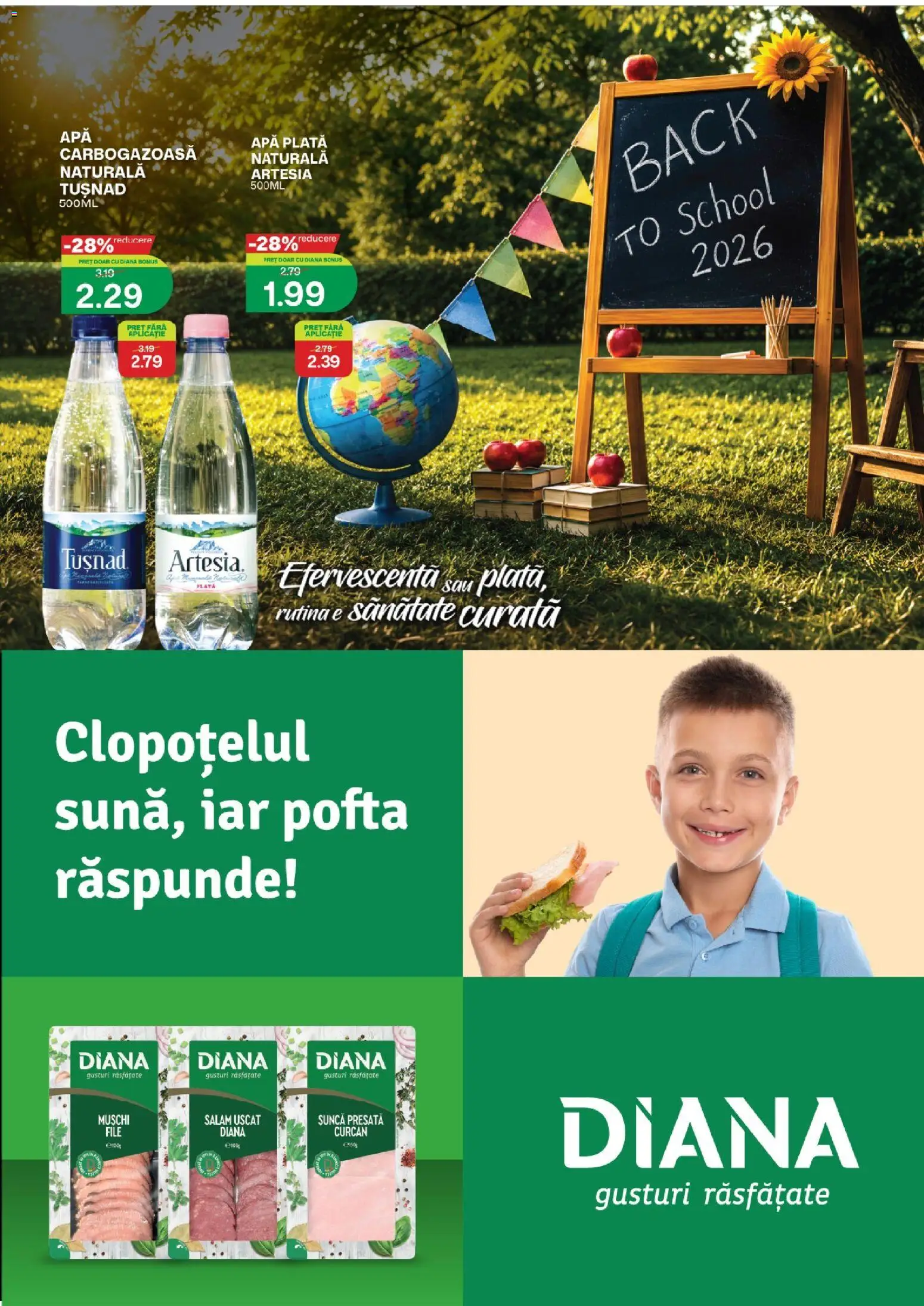 Noul catalog Diana – valabil de la 01.09.2026 | Pagină: 5 | Produse: Mușchi, Salam, Șuncă, Apă