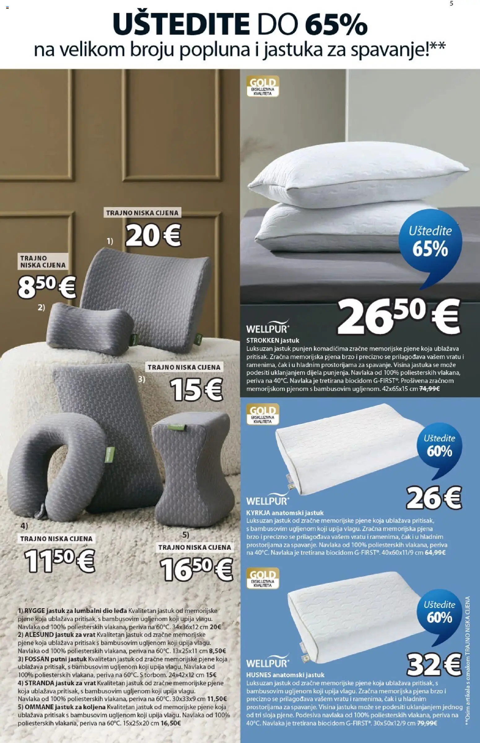 JYSK katalog | vrijedi od 30.09.2026 | Stranica: 5 | Proizvodi: Jastuk, Vrat, Pjena