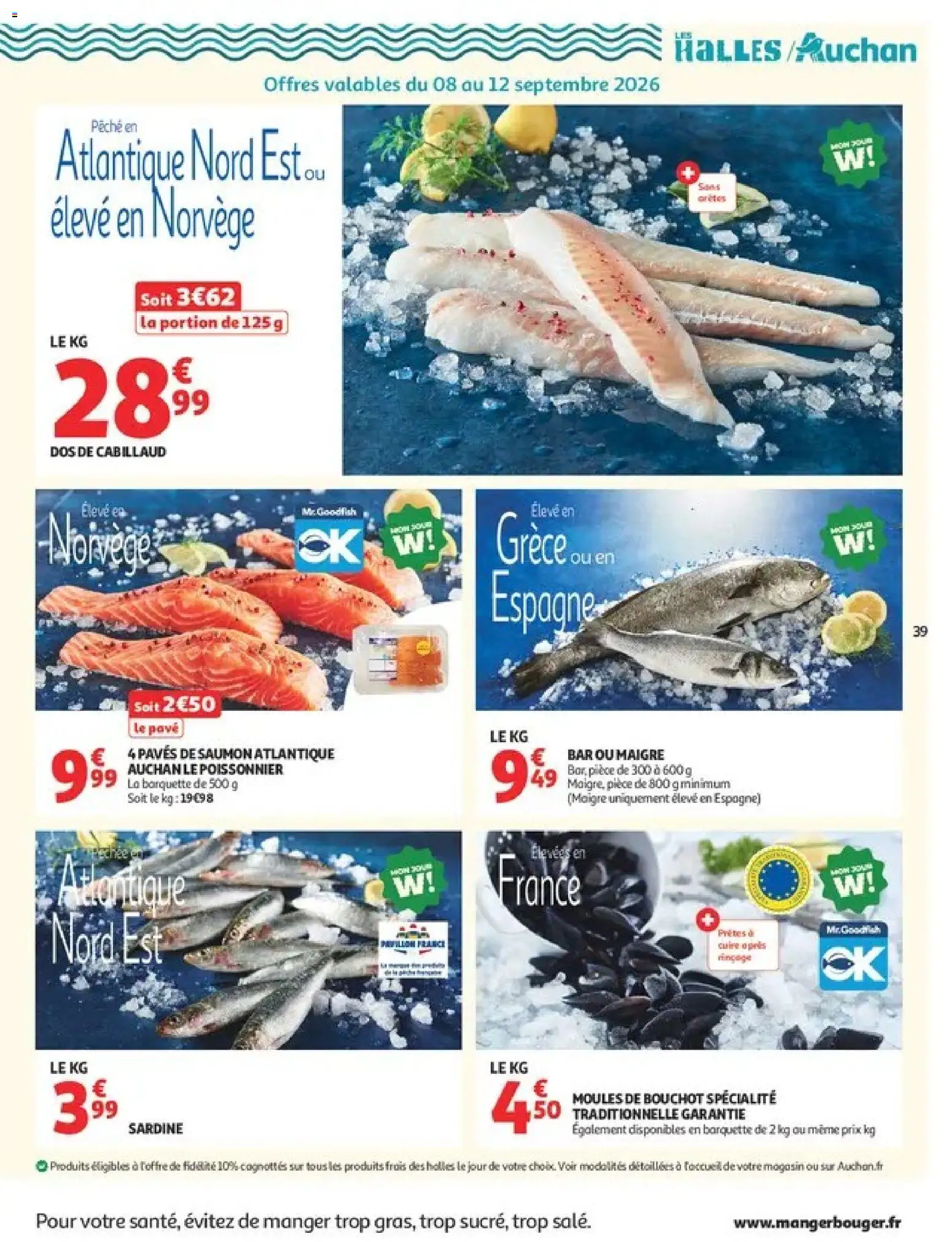{H1} | Page: 39 | Produits: Moules, Pêche, Sardine, Saumon