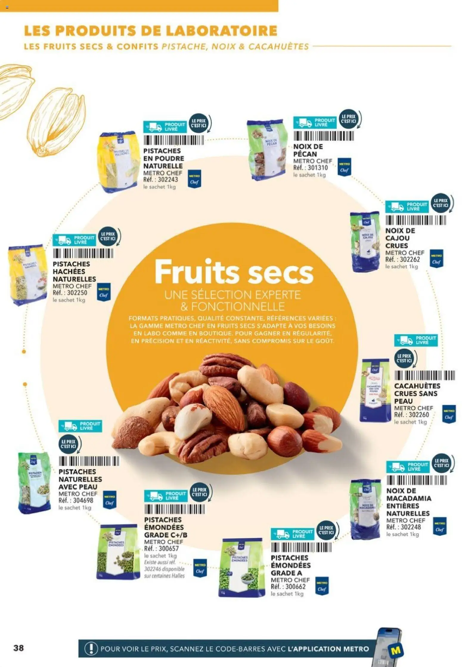 {H1} | Page: 38 | Produits: Poudre, Pistaches, Livre, Fruits secs