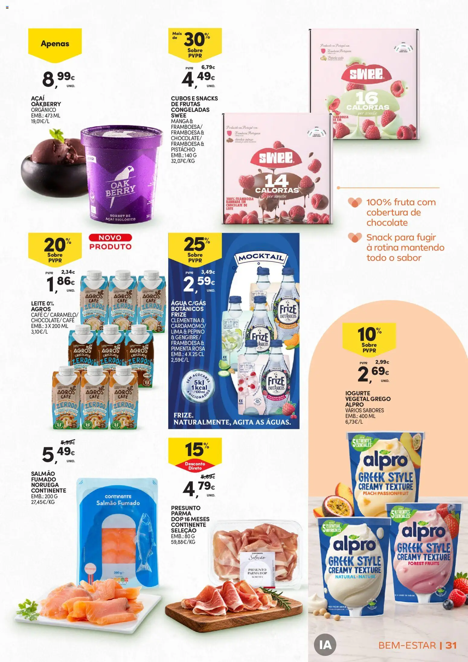 Continente Bem-Estar Assim toda a gente come melhor │ válido de 20/10/2026 | Página: 31 | Produtos: Agua, Frutas, Café, Lima