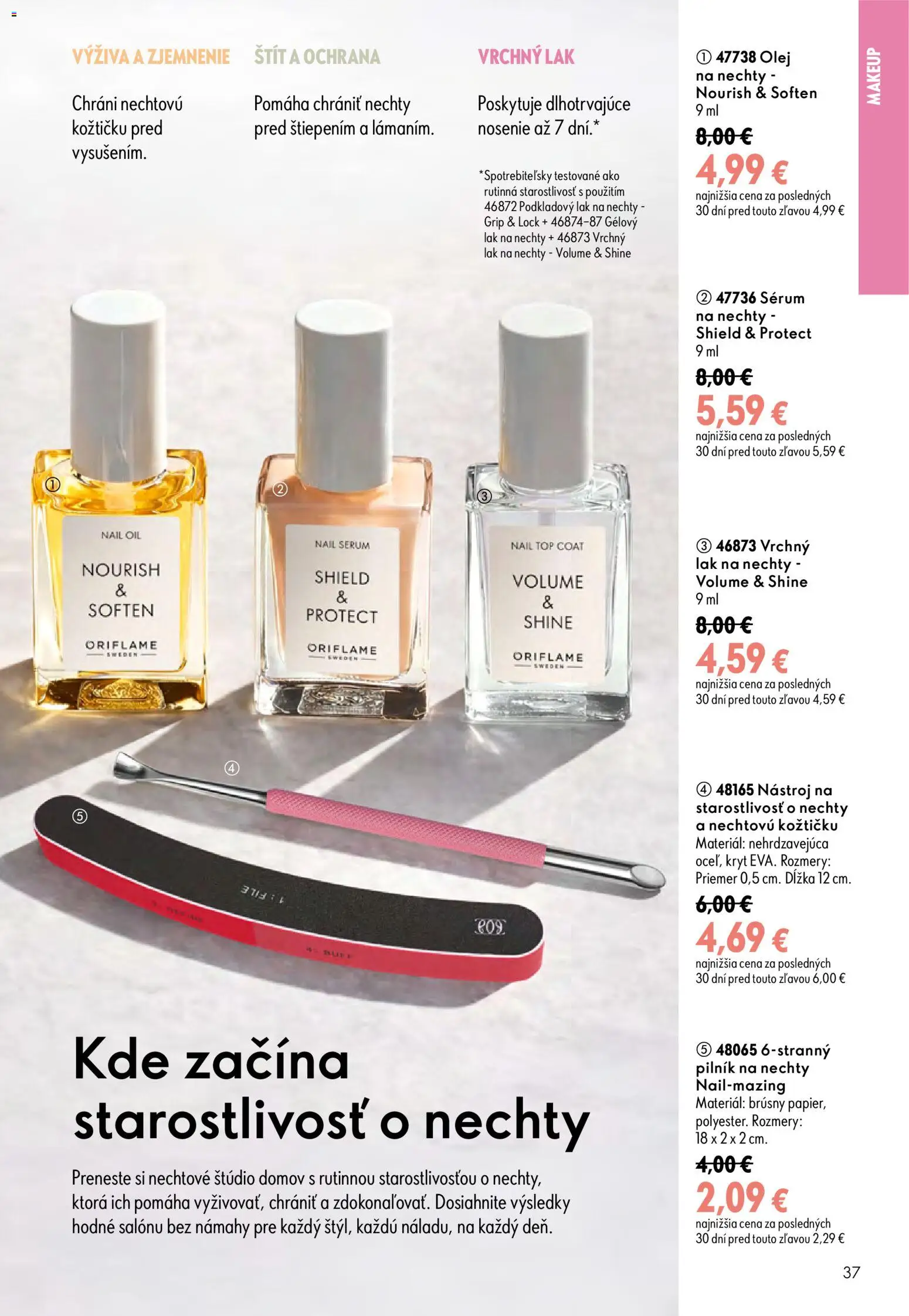 Nové Oriflame akcie – leták je platný od 29.07.2026 | Strana: 37 | Produkty: Olej, Lak na nechty