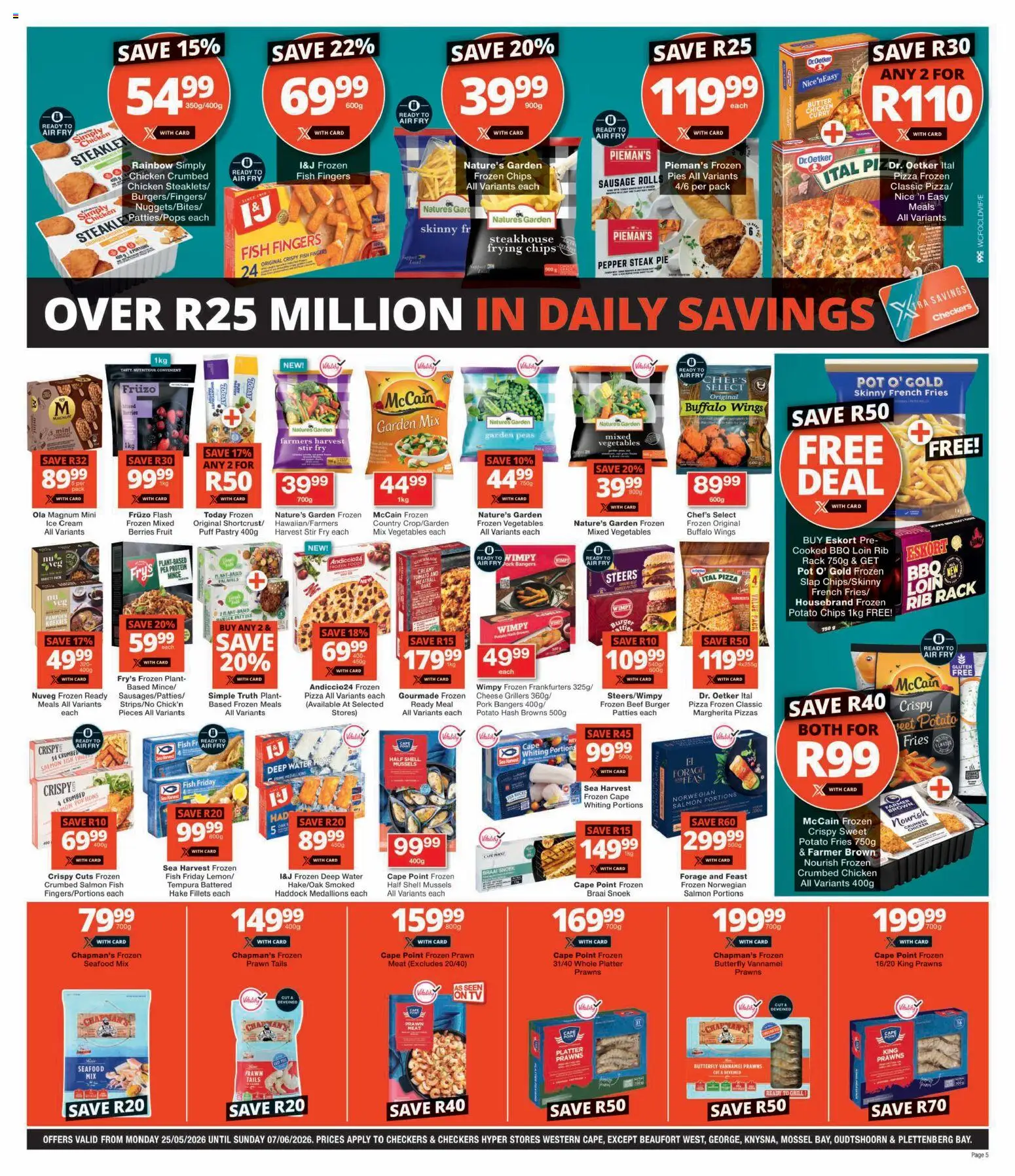 New Checkers catalogue – valid from 25.05.2026 | Page: 5 | Products: Butter, Cheese, Beef, Cream