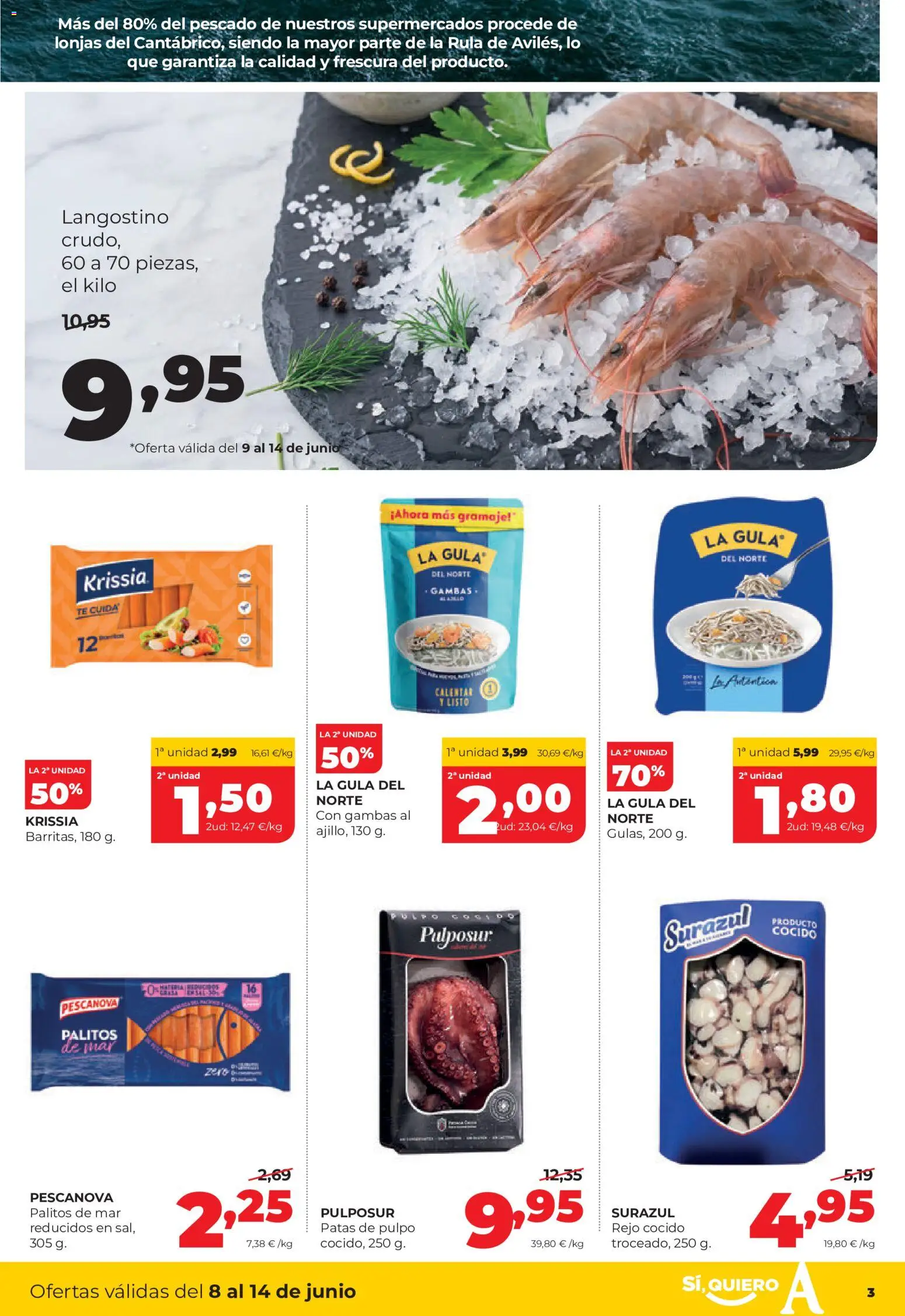 Alimerka folleto Castilla y León │ válido desde el 08.06.2026 | Página: 3 | Productos: Pescado, Té, Langostino
