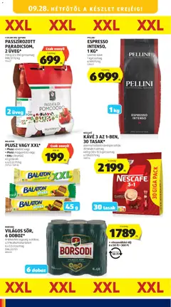 PASSZÍROZOTT PARADICSOM, 2 ÜVEG*, 2 üveg, 700 g (2 x 350 g)/csomag, 998,57 Ft/kg - amely érvényes a következő dátumtól: 2026.09.24. | Oldal: 26 | Termékek: Üveg, Doboz, Borsodi, Sör