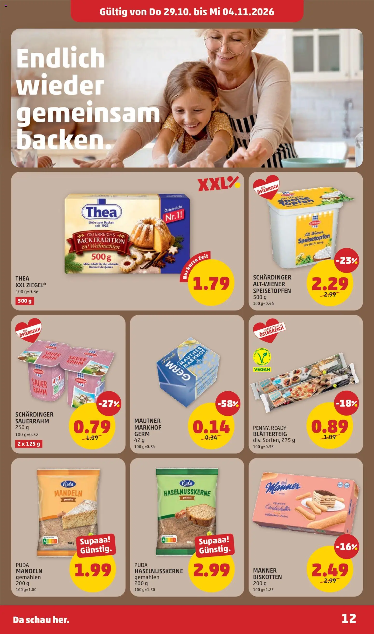 Penny Markt Flugblatt gültig ab 29.10.2026 | Seite: 12 | Produkte: Sauerrahm