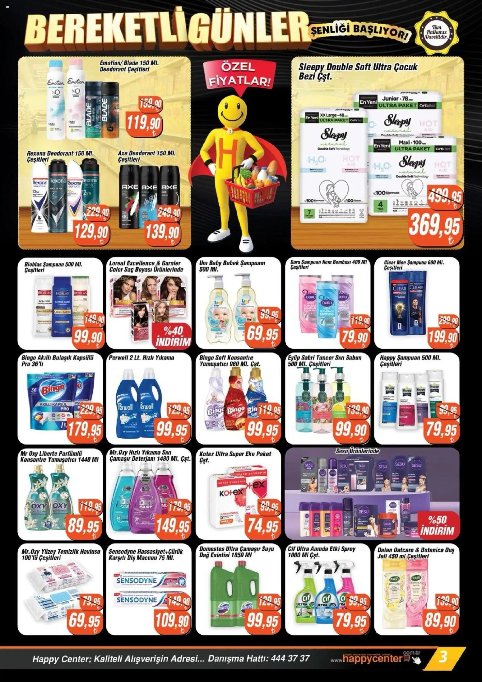 Happy Center Katalog - 24 Haziran 2026 tarihinden itibaren geçerlidir | Sayfa: 3 | Ürünler: Şampuan, Sabun, Deodorant, Diş macunu