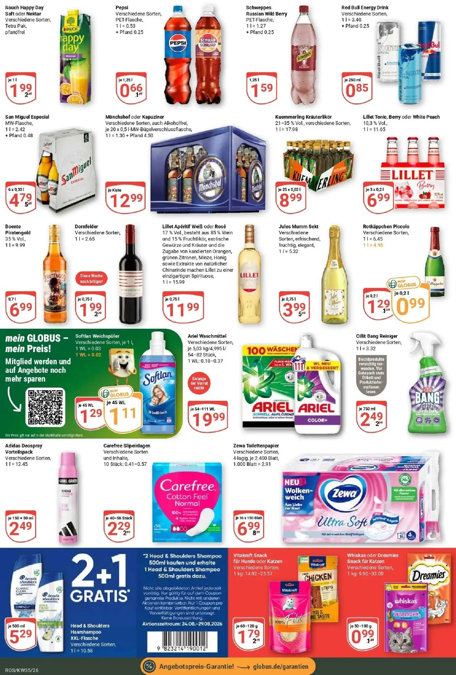 Globus Prospekt Lambrechtshagen (ab 24.08.2026) » Angebote online | Seite: 6 | Produkte: Head & shoulders, Zewa, Schweppes, Kuemmerling