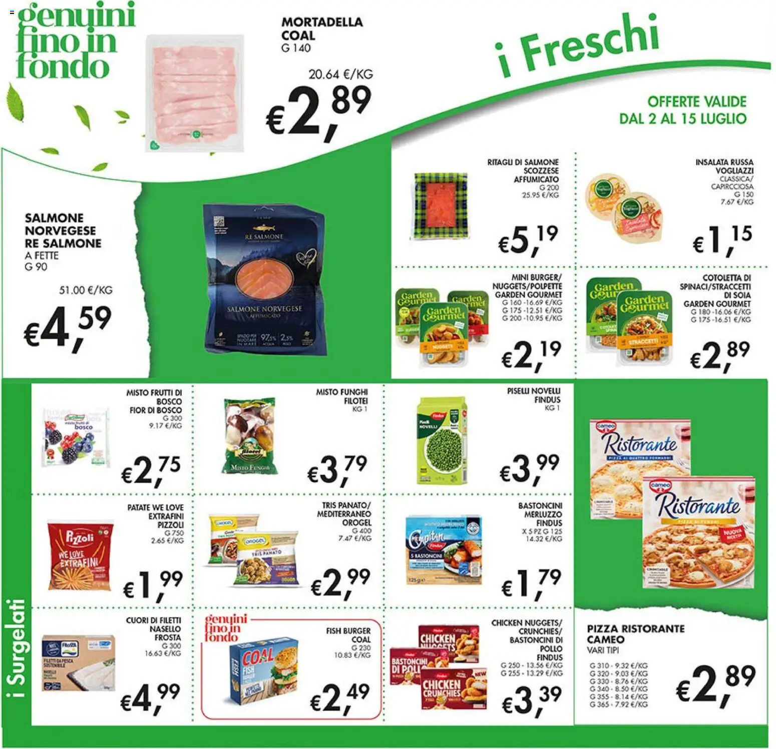 Volantino Coal del 02/07/2026 | Pagina: 12 | Prodotti: Merluzzo, Insalata, Piselli, Mortadella