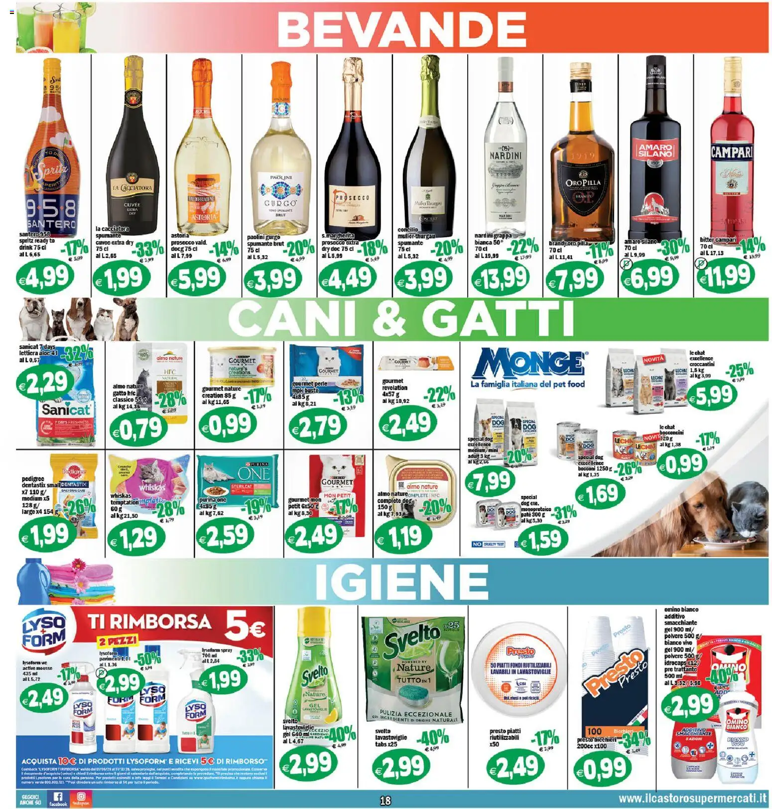 Volantino Il Castoro del 23/09/2026 | Pagina: 18 | Prodotti: Campari, Prosecco, Vino, Lavastoviglie