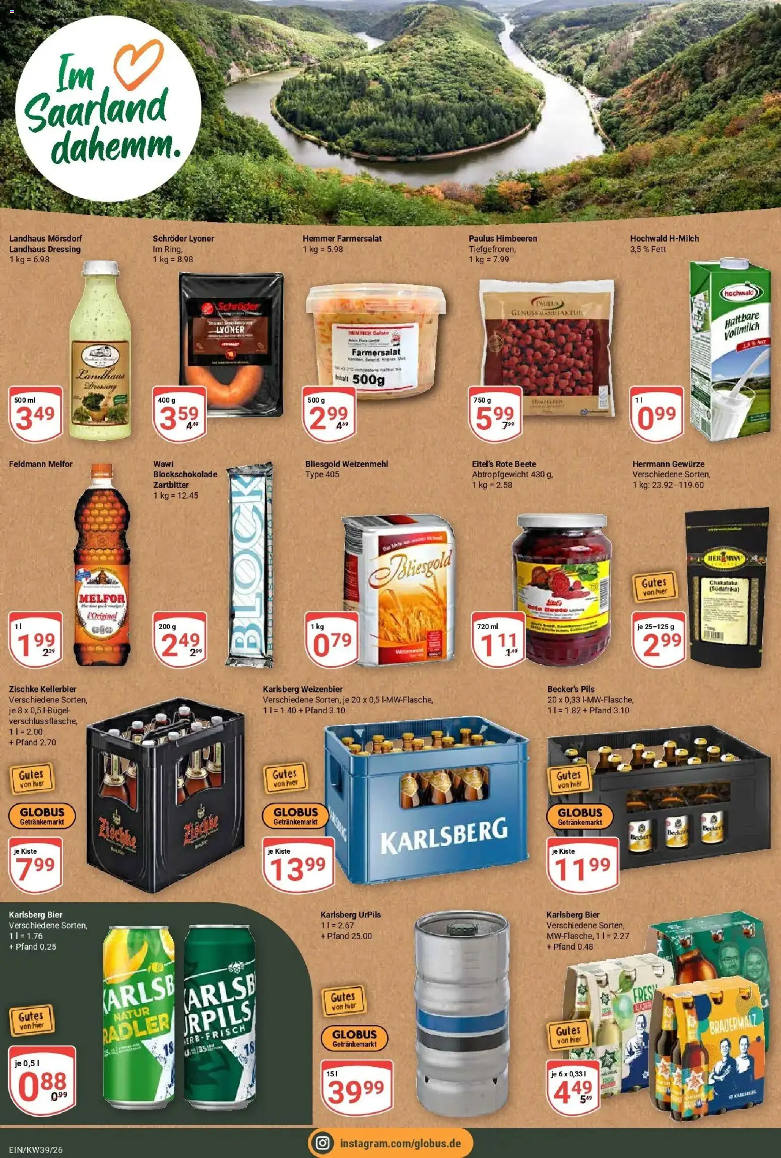 Globus Prospekt Homburg-Einöd (ab 21.09.2026) » Angebote online | Seite: 20 | Produkte: Himbeeren, Bier, Pils, Gewürze