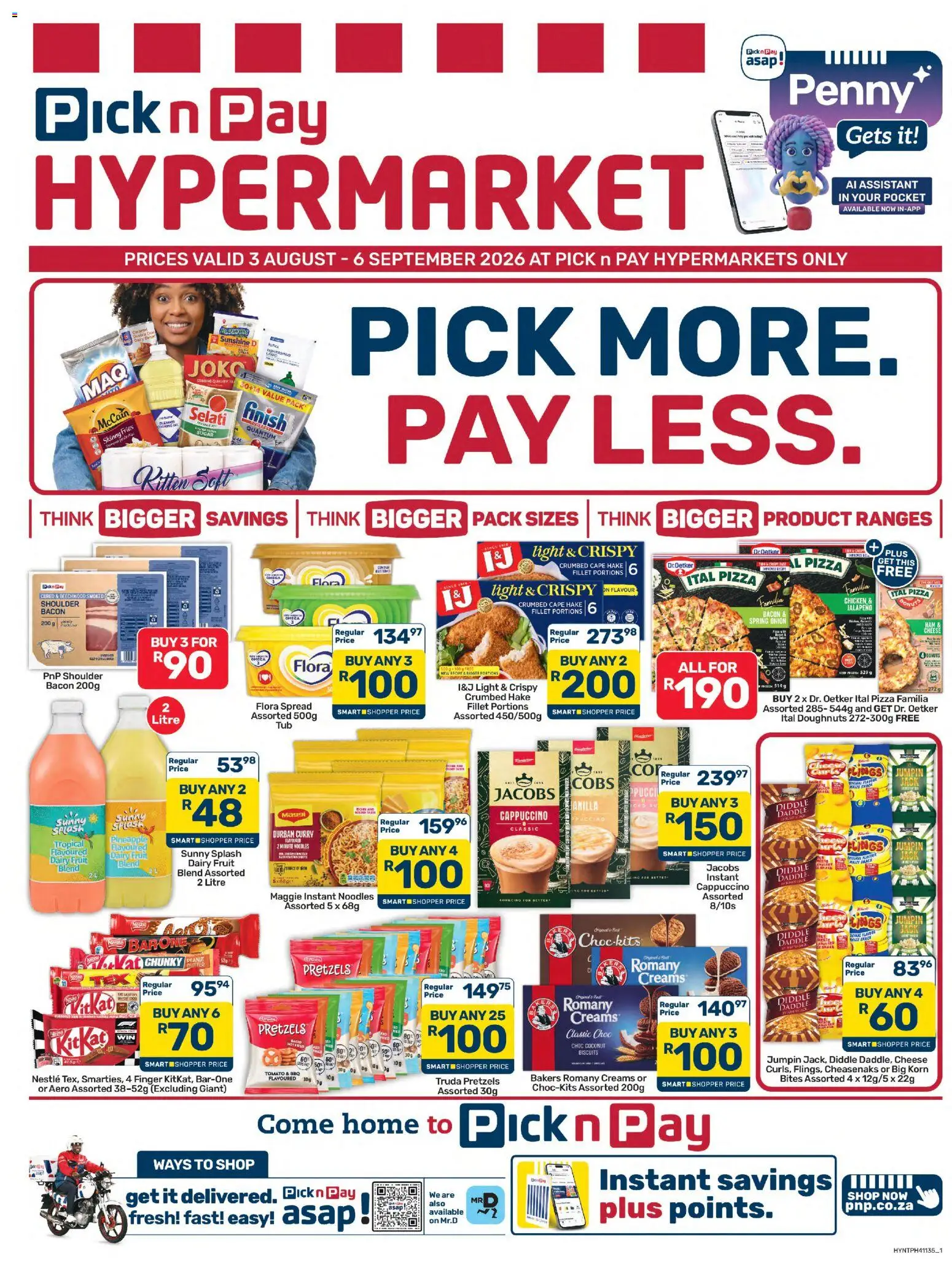 New Pick n Pay catalogue – valid from 03/08/2026 | Page: 1 | Products: Cheese, Light, Pineapple, Fruit