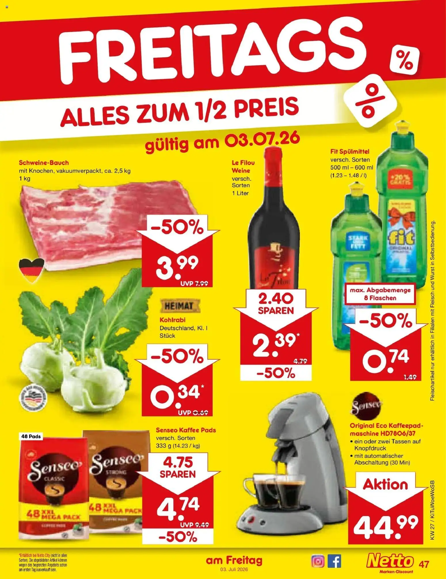 Netto Marken-Discount Prospekt Mannheim – gültig ab 29.06.2026 | Seite: 67 | Produkte: Le filou, Kohlrabi, Wurst, Fleisch