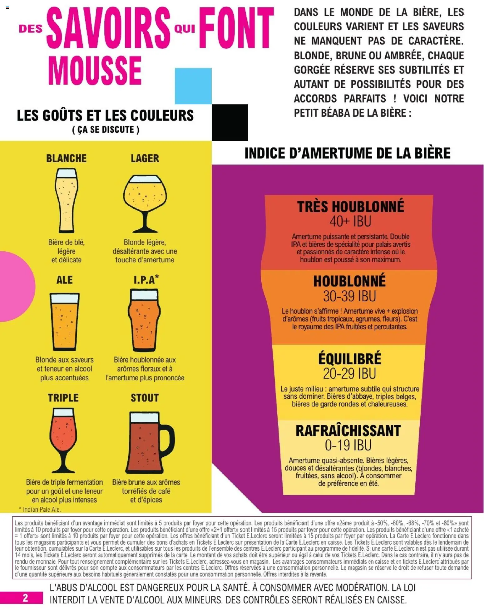 {H1} | Page: 2 | Produits: Bière brune, Alcool, Fruits, Bière