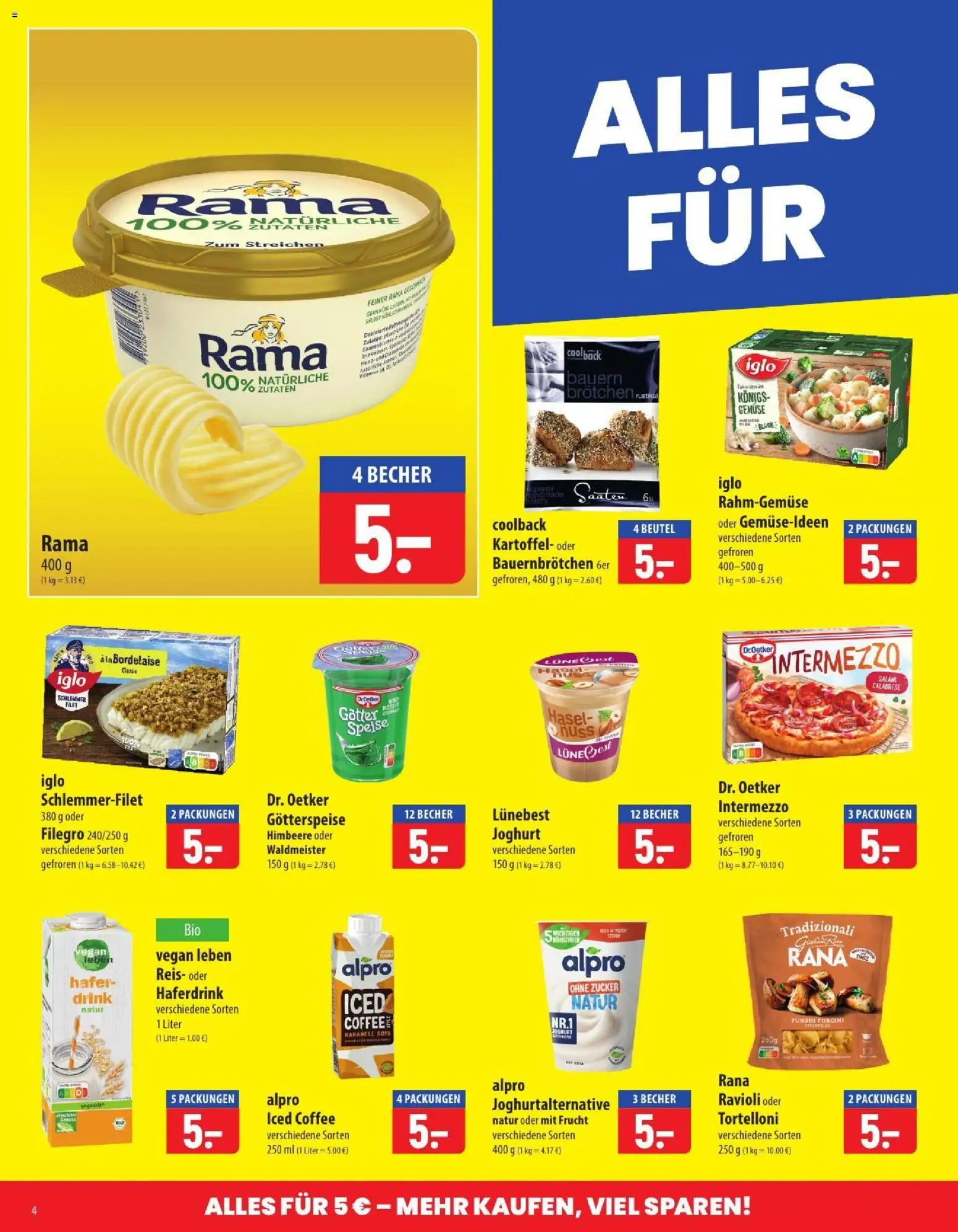 Famila Prospekt – gültig ab 06.07.2026 | Seite: 4 | Produkte: Rama, Iglo, Himbeere, Reis