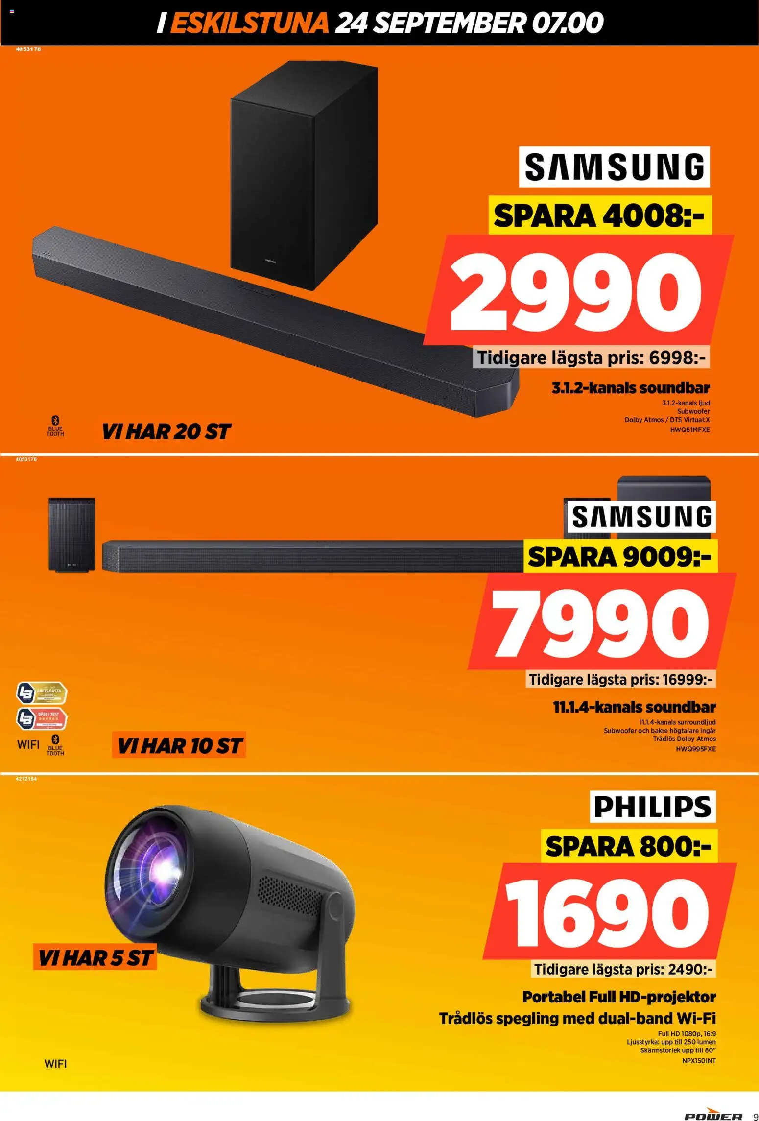 Power reklamblad aktuell från 24/09/2026 | Sida: 9 | Produkter: Soundbar, Högtalare, Wifi