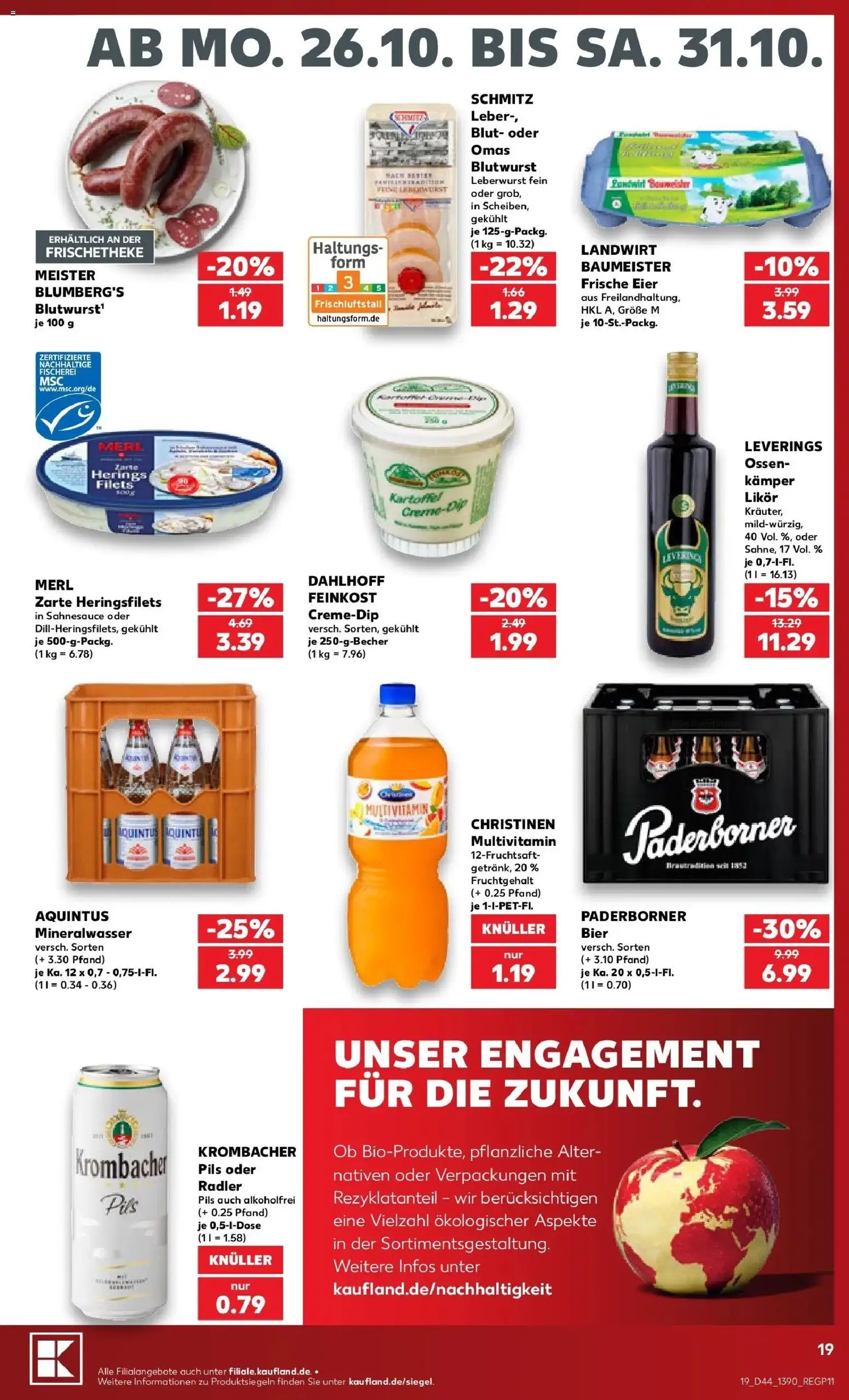 Prospekt Kaufland ab 26.10.2026 » Angebote Online zum Blättern | Seite: 23 | Produkte: Eier, Bier, Likör, Pils
