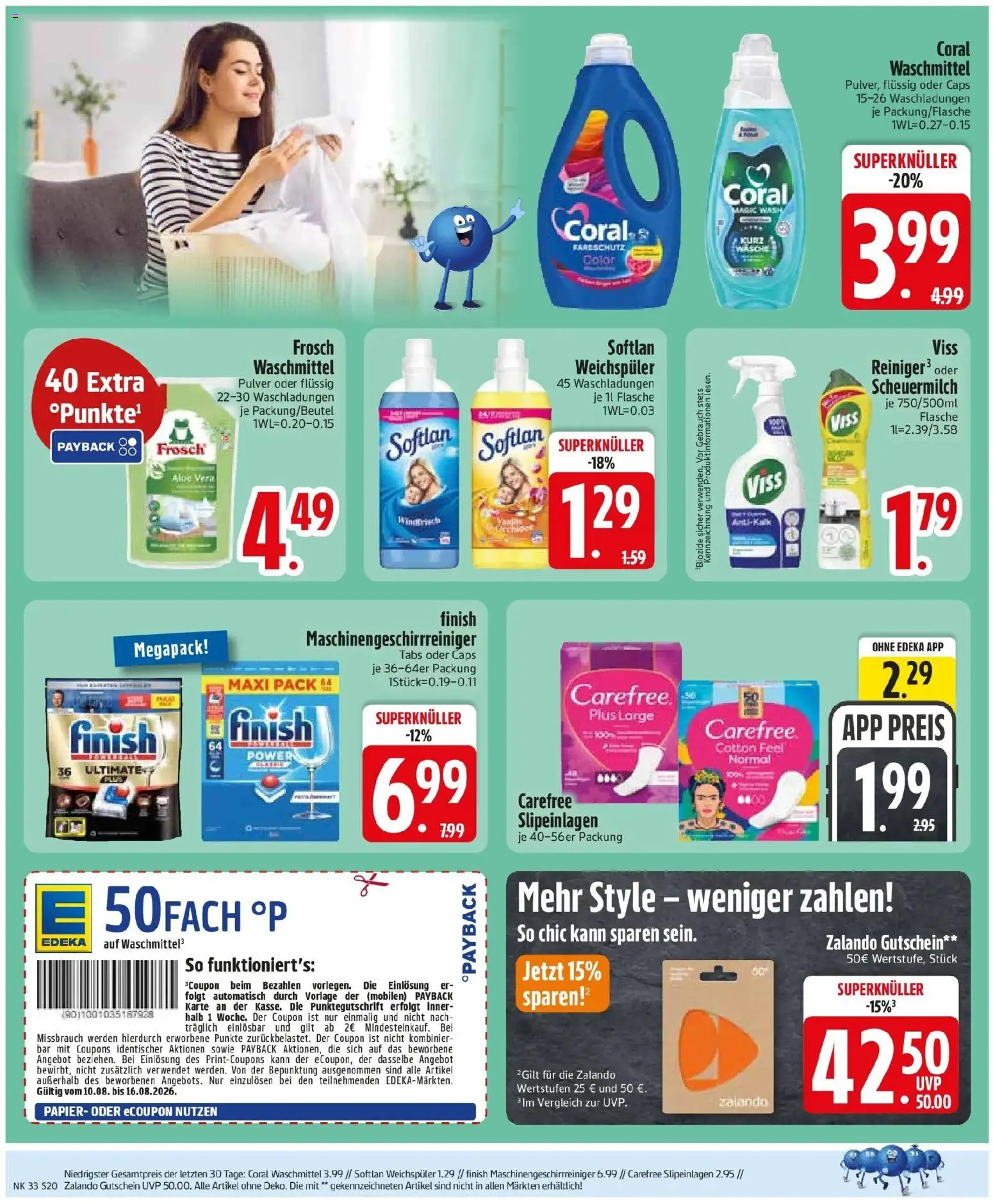 Edeka Prospekt Hunderdorf (ab 10.08.2026) » Angebote Online | Seite: 22 | Produkte: Coral, Coral waschmittel, Weichspüler, Waschmittel