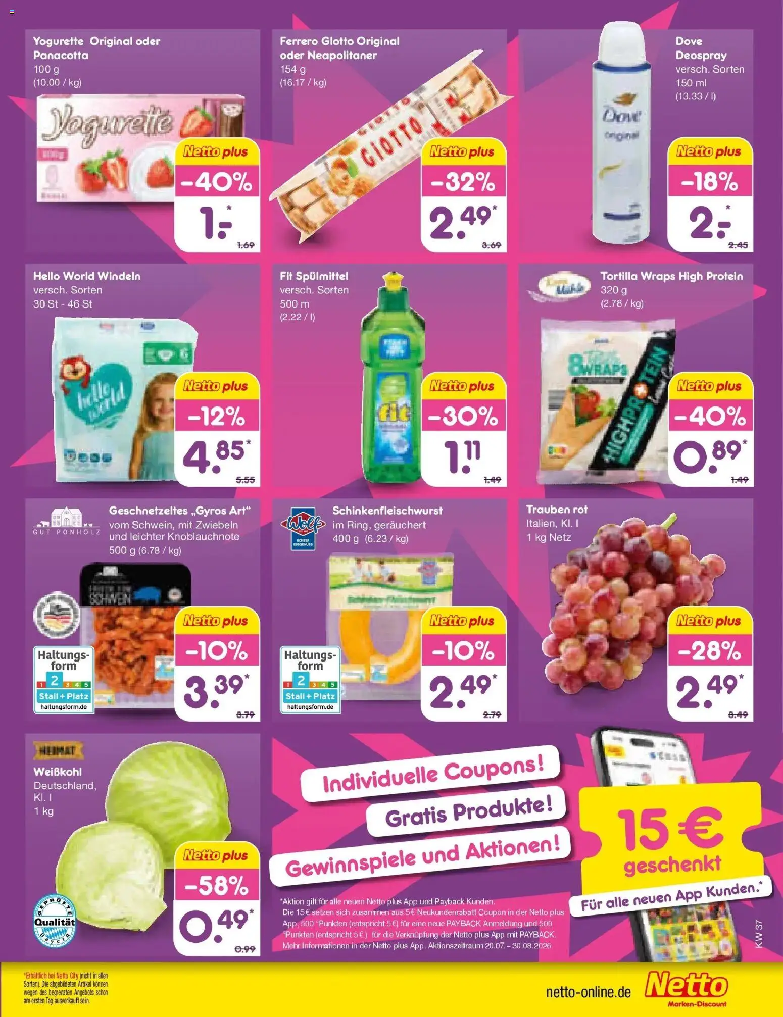 Netto Marken-Discount Prospekt München – gültig ab 14.09.2026 | Seite: 69 | Produkte: Yogurette, Trauben, Zwiebeln, Deospray