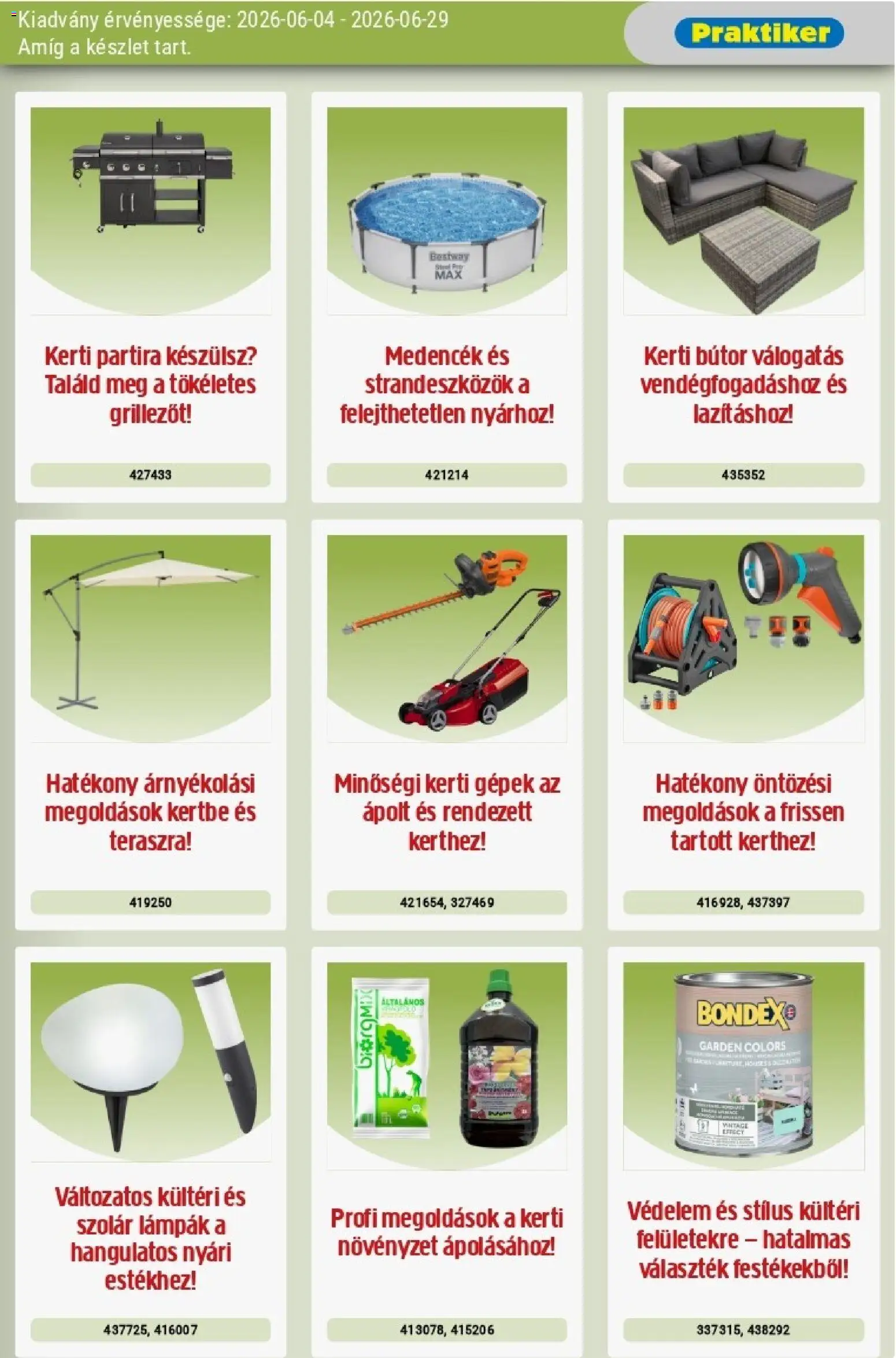 Praktiker akciós ujság - amely érvényes a következő dátumtól: 04.06.2026 | Oldal: 3 | Termékek: Bútor, Kerti bútor, Medencék