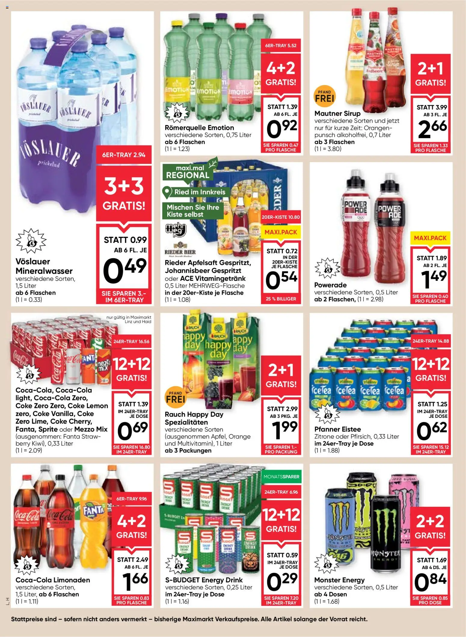 Maximarkt Flugblatt gültig ab 08.10.2026 | Seite: 18 | Produkte: Zitrone, Mineralwasser, Apfelsaft, Orangen
