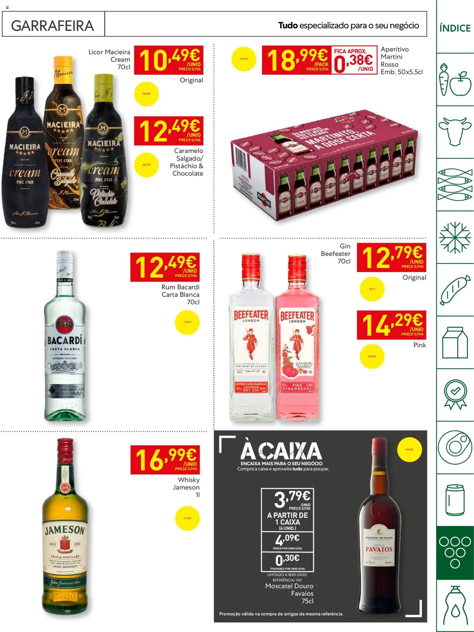 Recheio Horeca │ válido de 12.05.2026 | Página: 33 | Produtos: Rum, Licor, Chocolate, Gin
