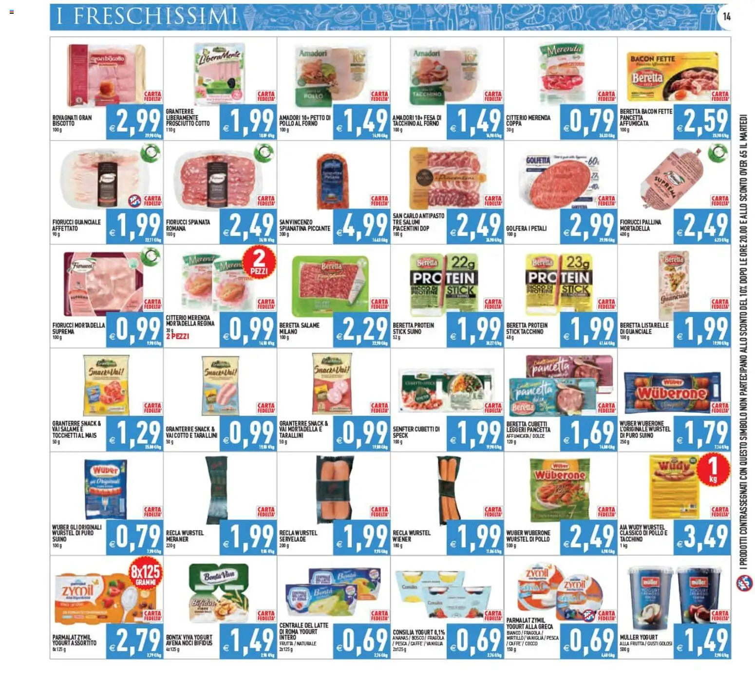 Volantino PIM Supermercati del 12/08/2026 | Pagina: 14 | Prodotti: Speck, Salame, Latte, Mais