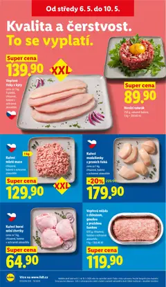 Náhled letáku Vepřové řízky z kýty, cena za 1 kg, 9 plátků, chlazené, baleno v ochranné atmosféře od 06.05.2026 | Strana: 14