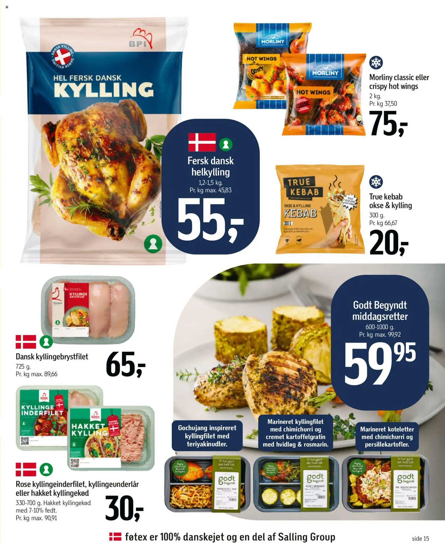 Føtex tilbudsavis – gyldig fra 15.05.2026 | Side: 20 | Produkter: Kyllingekød, Koteletter, Kebab, Hvidløg