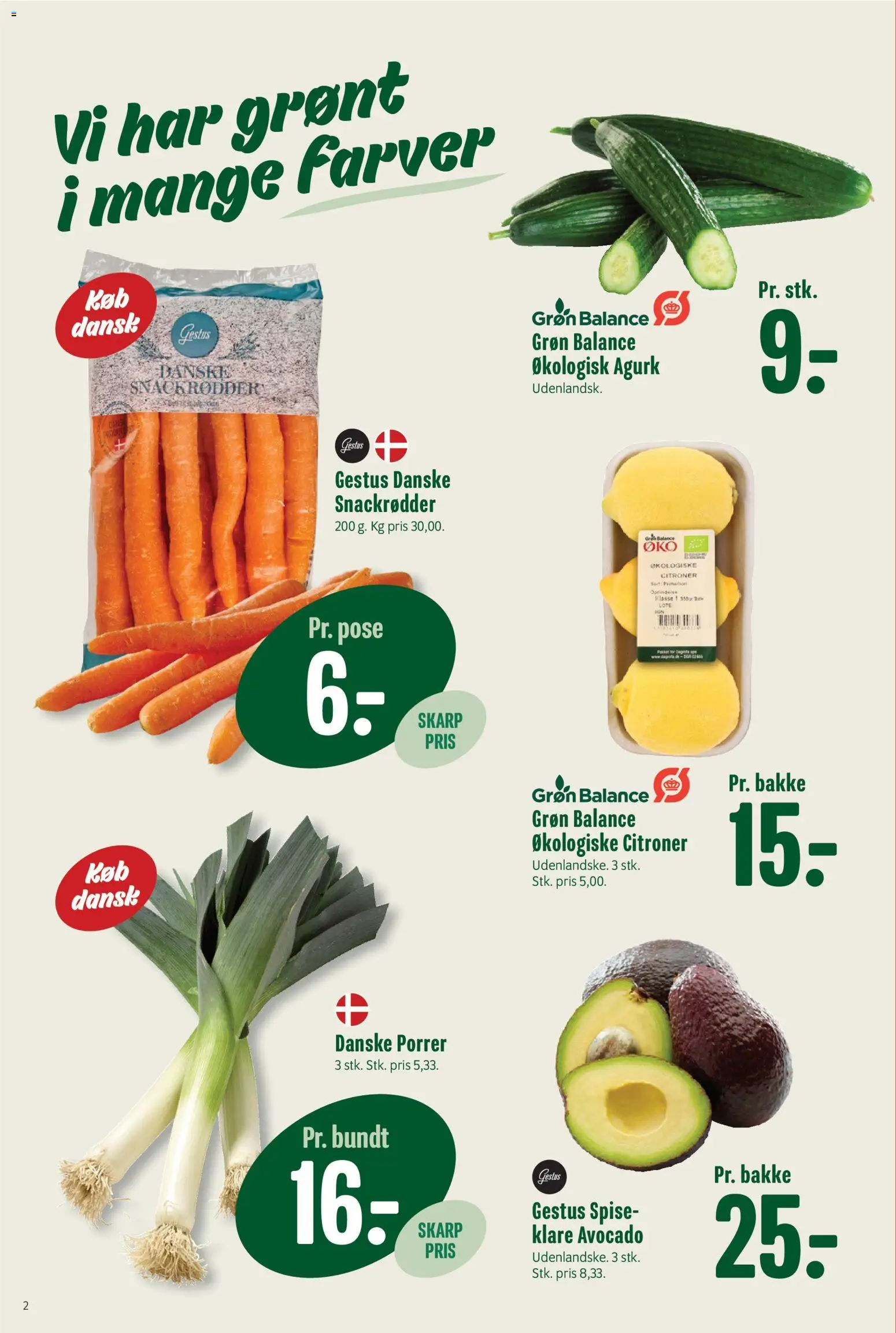 Min Købmand tilbudsavis – gyldig fra 23/10/2026 | Side: 2 | Produkter: Citroner, Porrer, Avocado