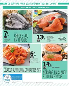 E.Leclerc - Prévisualisation de CREVETTES CUITES, 50 à 70 pièces au kg. Egalement disponible au même prix en barquette de 2 kg. valide à partir de 12.05.2026 | Page: 14