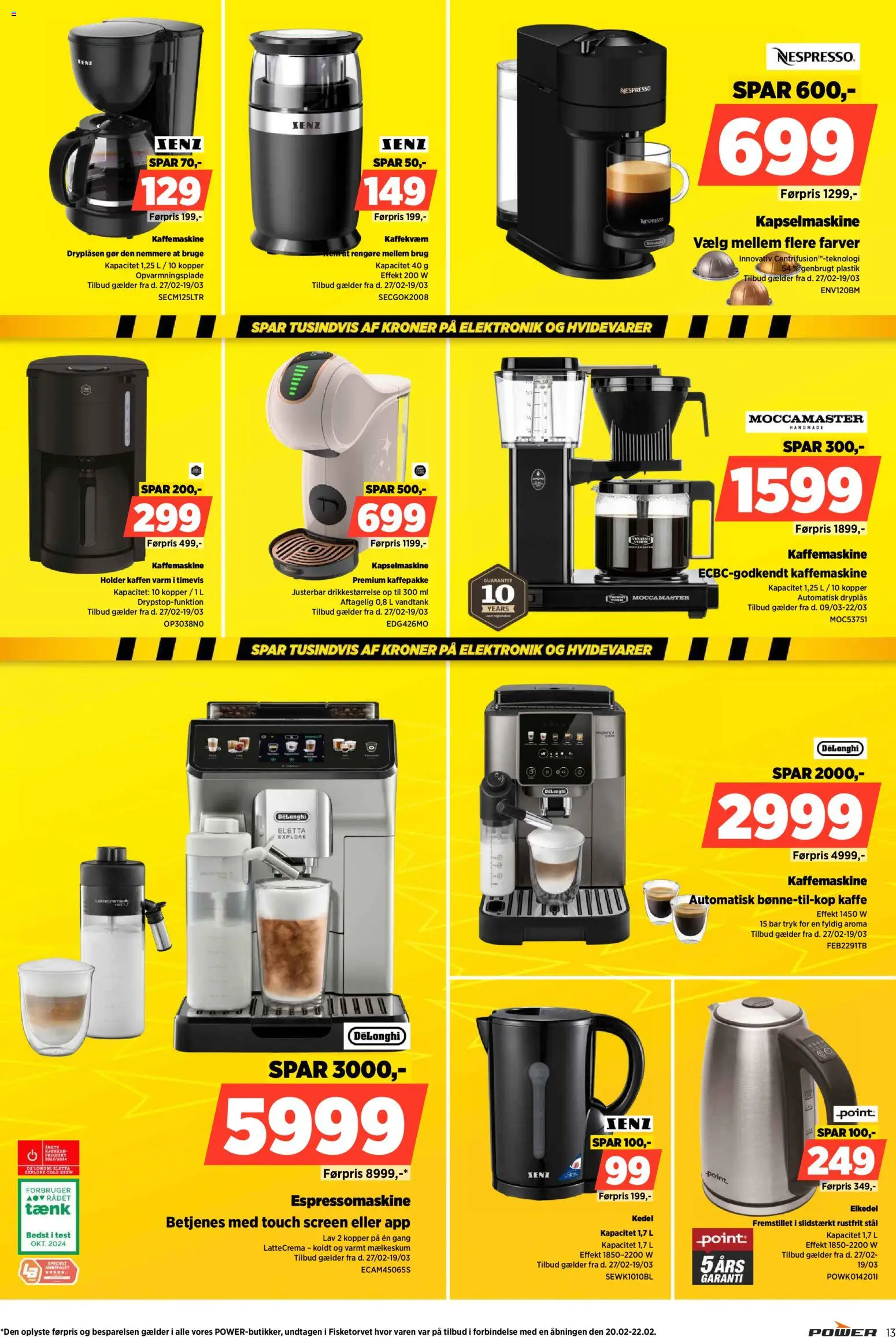 Power tilbudsavis – gyldig fra 13.03.2026 | Side: 13 | Produkter: Kaffe, Kaffemaskine, Kedel