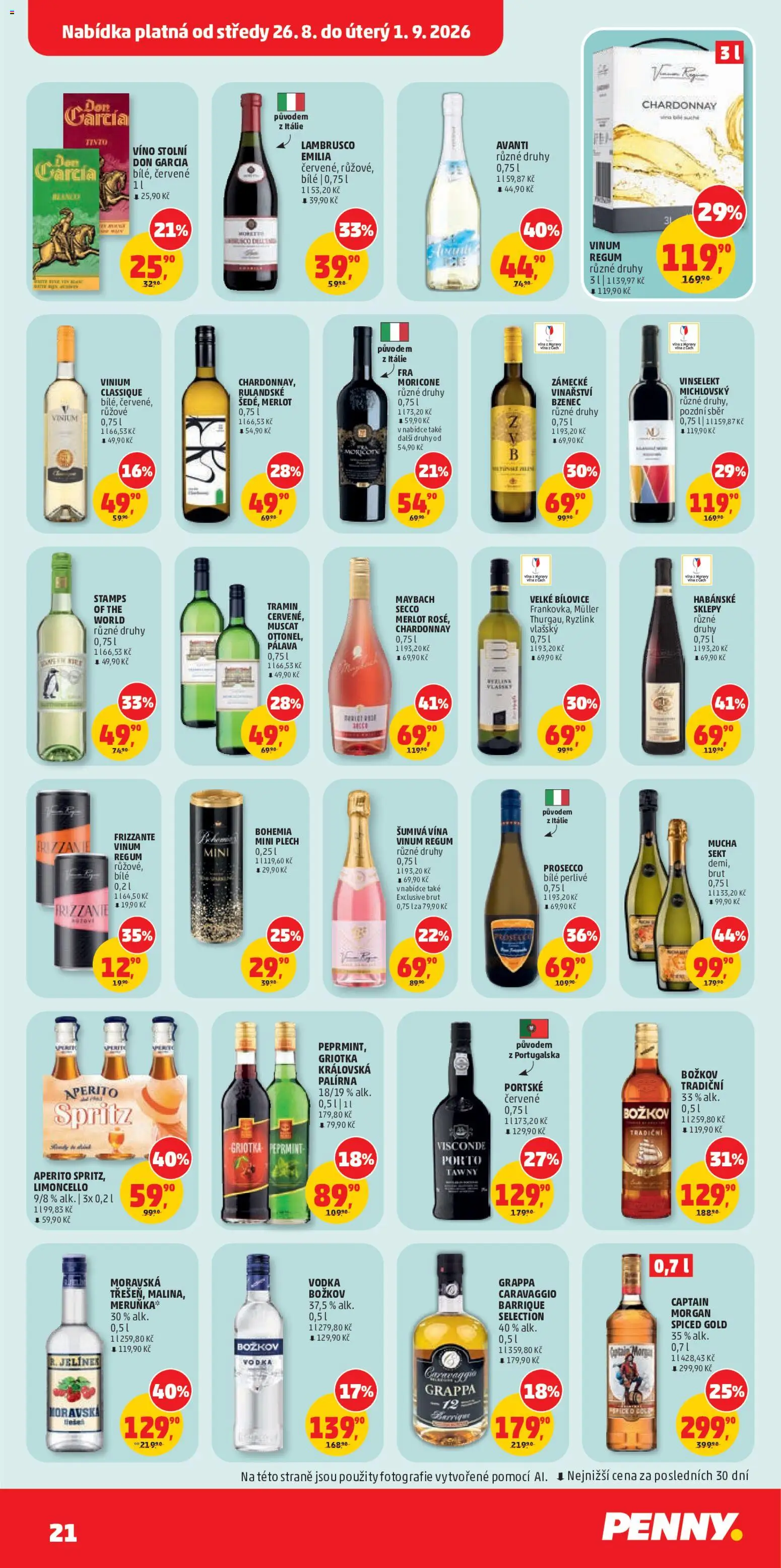 Penny Market leták od 26.08.2026 | Strana: 21 | Produkty: Habánské sklepy, Spritz, Avanti, Jelínek