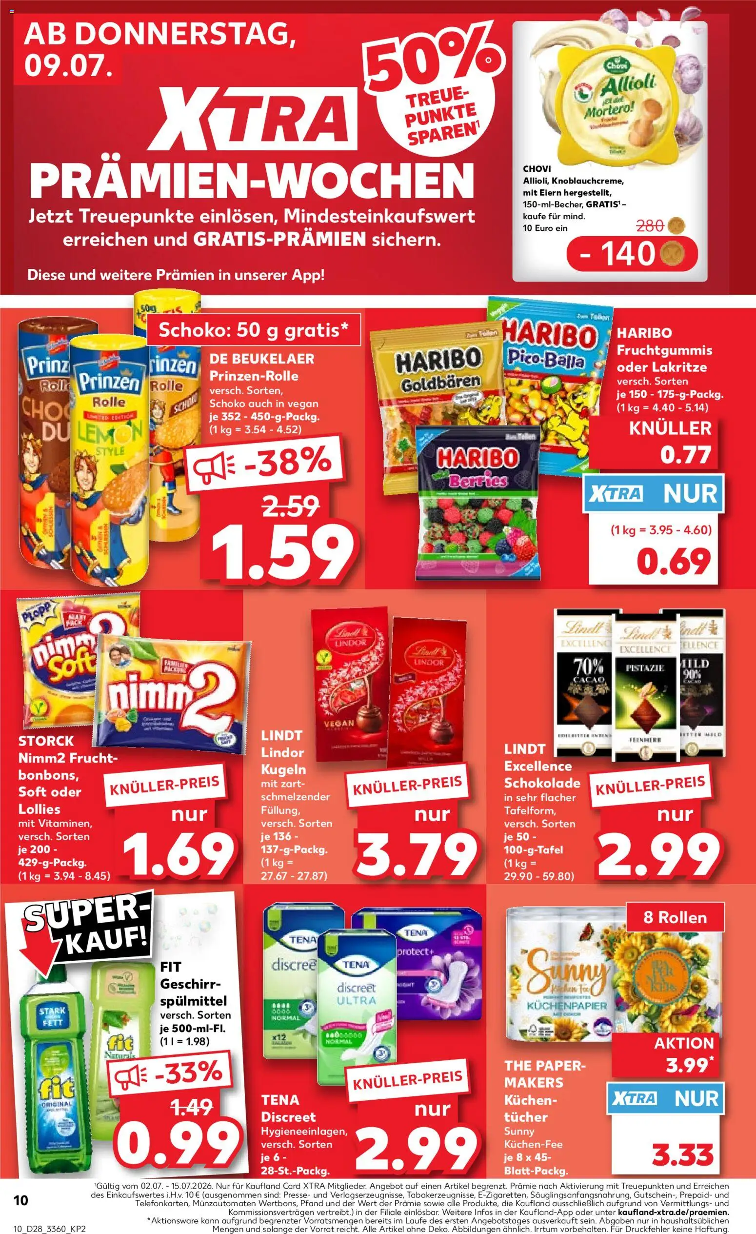 Kaufland Prospekt Potsdam – gültig ab 09.07.2026 | Seite: 10 | Produkte: Presse, Schokolade, Lindt, Kuchen