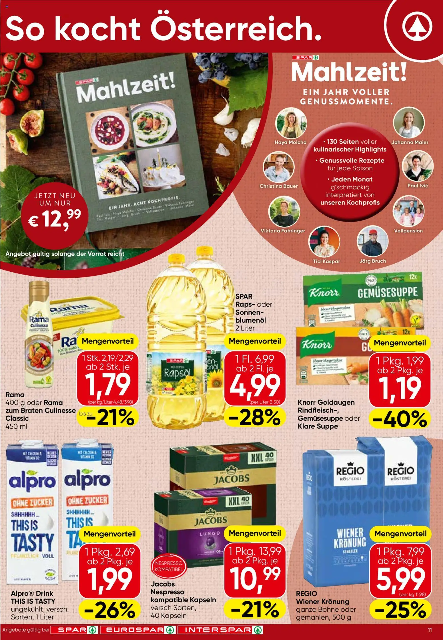 Spar Flugblatt gültig ab 08.10.2026 | Seite: 11 | Produkte: Zucker, Bohne, Rapsöl, Rindfleisch