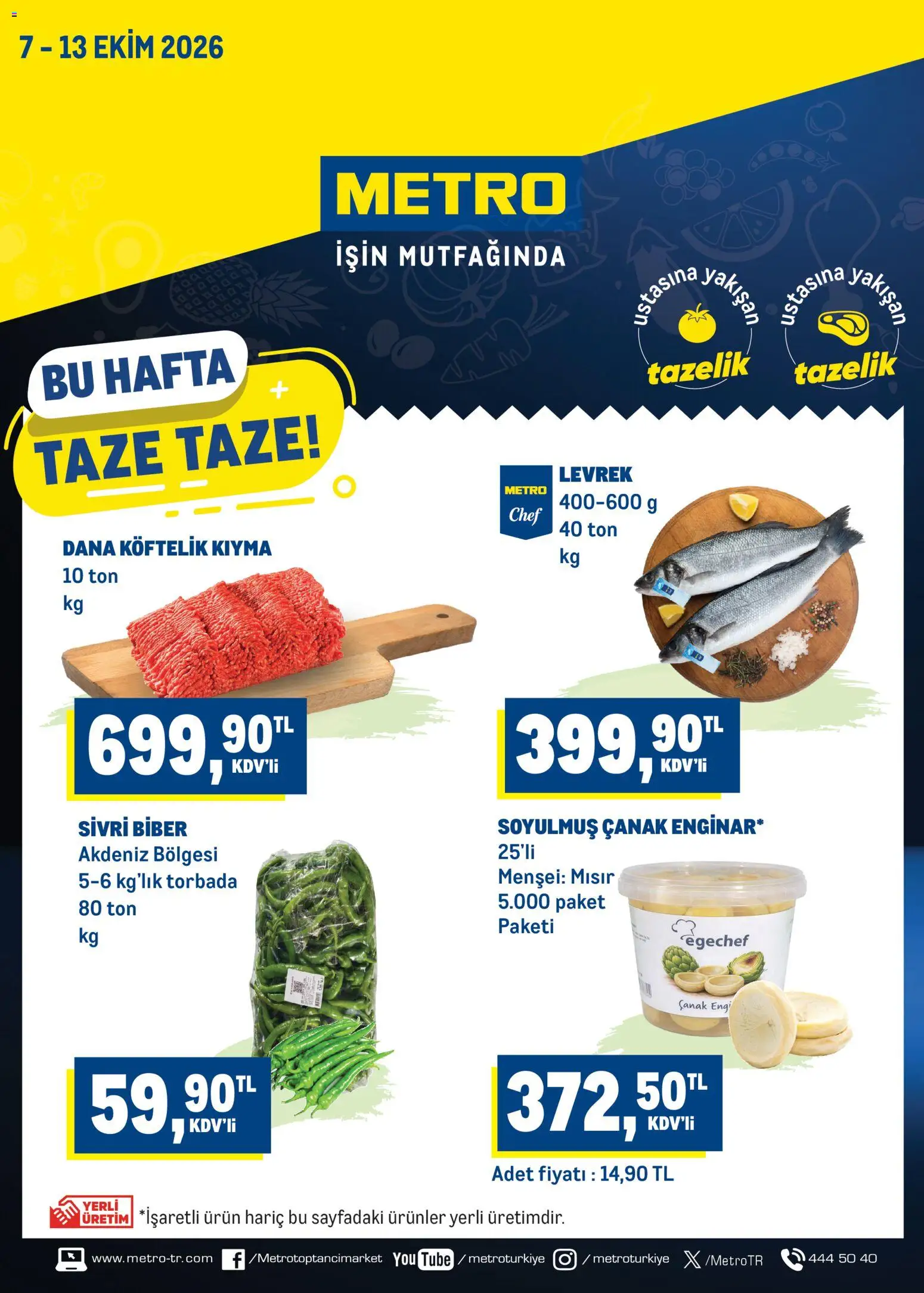 Metro Katalog - 07 Ekim 2026 tarihinden itibaren geçerlidir | Sayfa: 1 | Ürünler: Biber, Kıyma, Levrek, Mısır