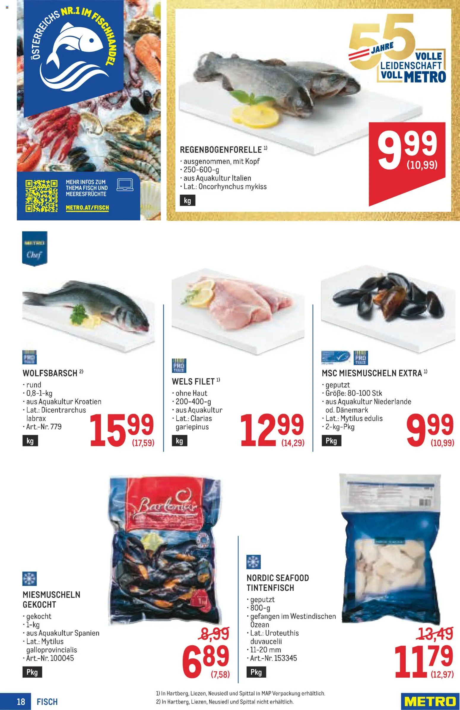 Metro angebote Profi gültig ab 09.07.2026 | Seite: 18 | Produkte: Meeresfrüchte, Fisch