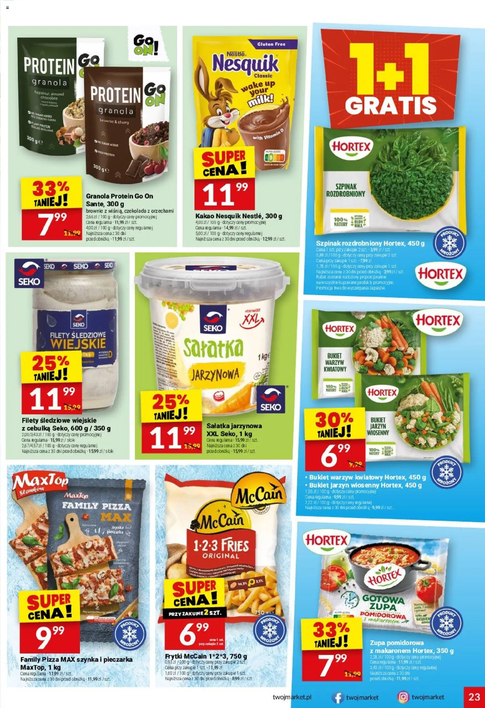 Twój Market gazetka od 27.05.2026 | Strona: 23 | Produkty: Kakao, Szpinak, Pizza, Frytki