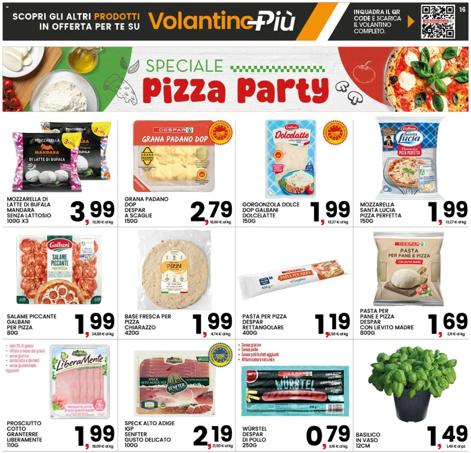 Volantino Interspar del 21/09/2026 | Pagina: 16 | Prodotti: Cd, Pollo, Mozzarella, Prosciutto