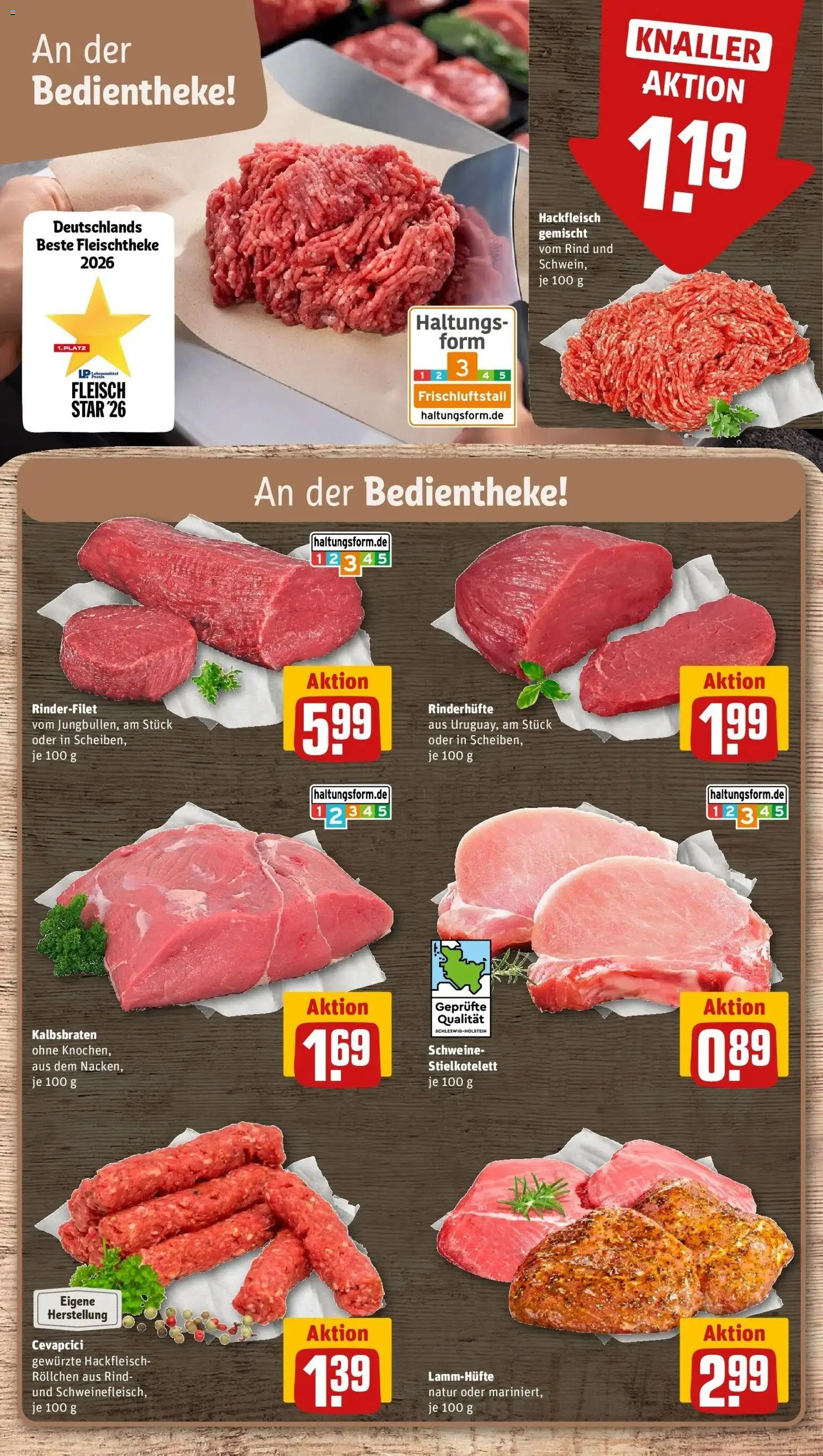 REWE Prospekt ab 28.09.2026 zum Blättern » Angebote | Seite: 16 | Produkte: Rinderfilet, Cevapcici, Fleisch, Hackfleisch
