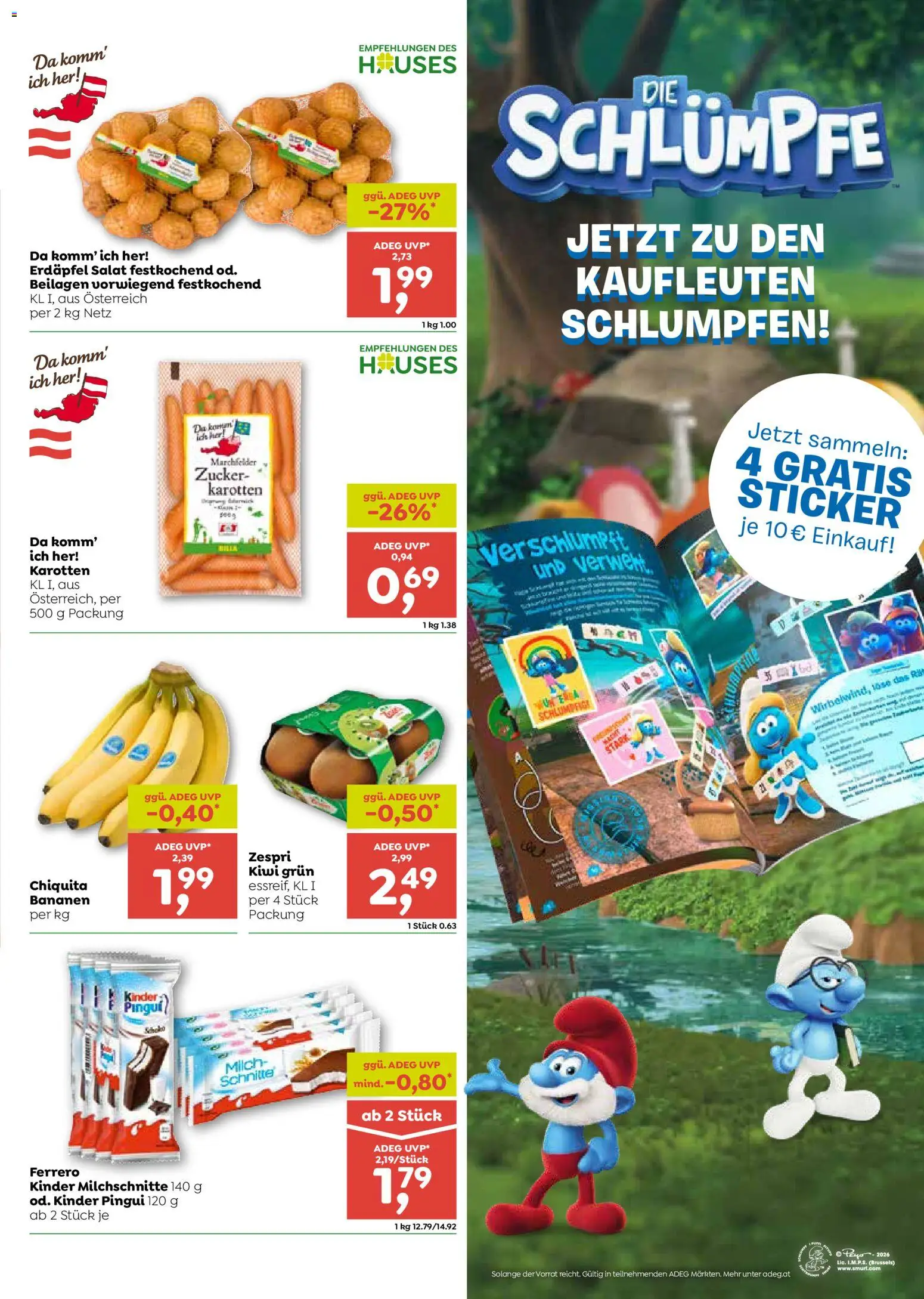 ADEG Flugblatt gültig ab 24.09.2026 | Seite: 3 | Produkte: Kiwi, Salat, Zucker, Bananen