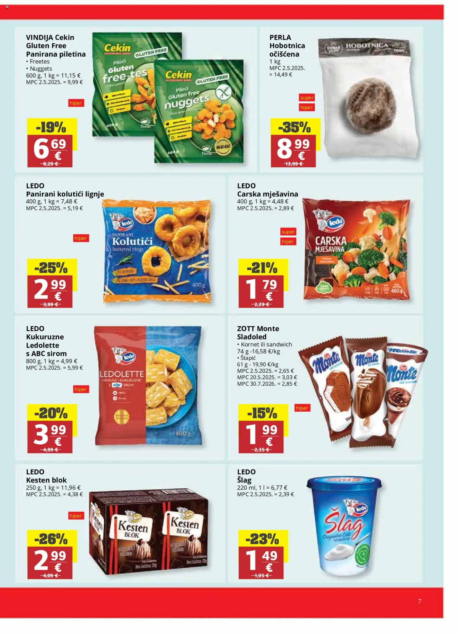 Ribola katalog | vrijedi od 21.10.2026 | Stranica: 7 | Proizvodi: Sandwich, Ledo, Šlag, Kornet