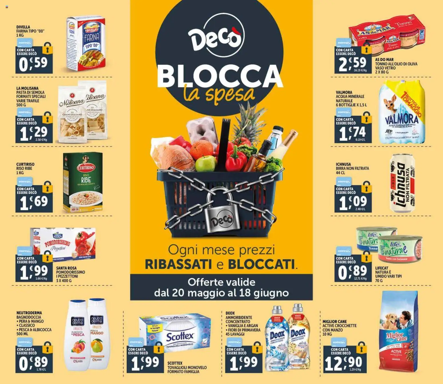 Volantino Decò del 20.05.2026 | Pagina: 42 | Prodotti: Manzo, Mango, Pasta, Tonno
