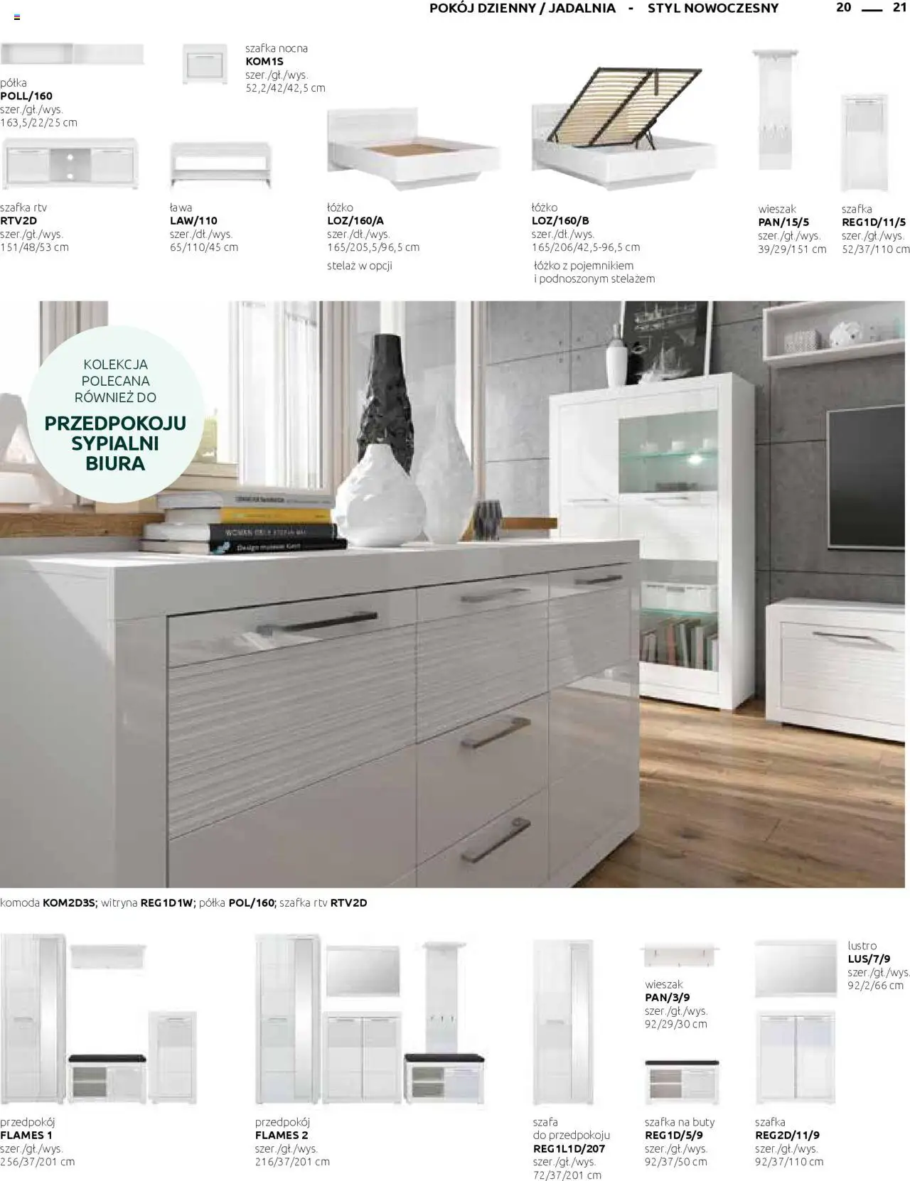 Black Red White Gazetka - Katalog rodzinnych wnętrz od 24.05.2024 | Strona: 21 | Produkty: Lustro, szafka RTV, Witryna, Szafka nocna