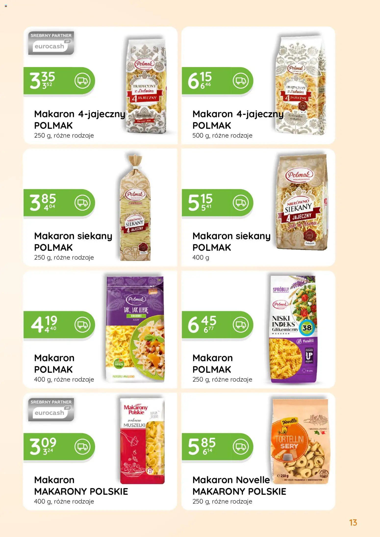Eurocash gazetka - Oferta Handlowa od 01.06.2026 | Strona: 13 | Produkty: Tortellini, Sery, Makarony, Makaron