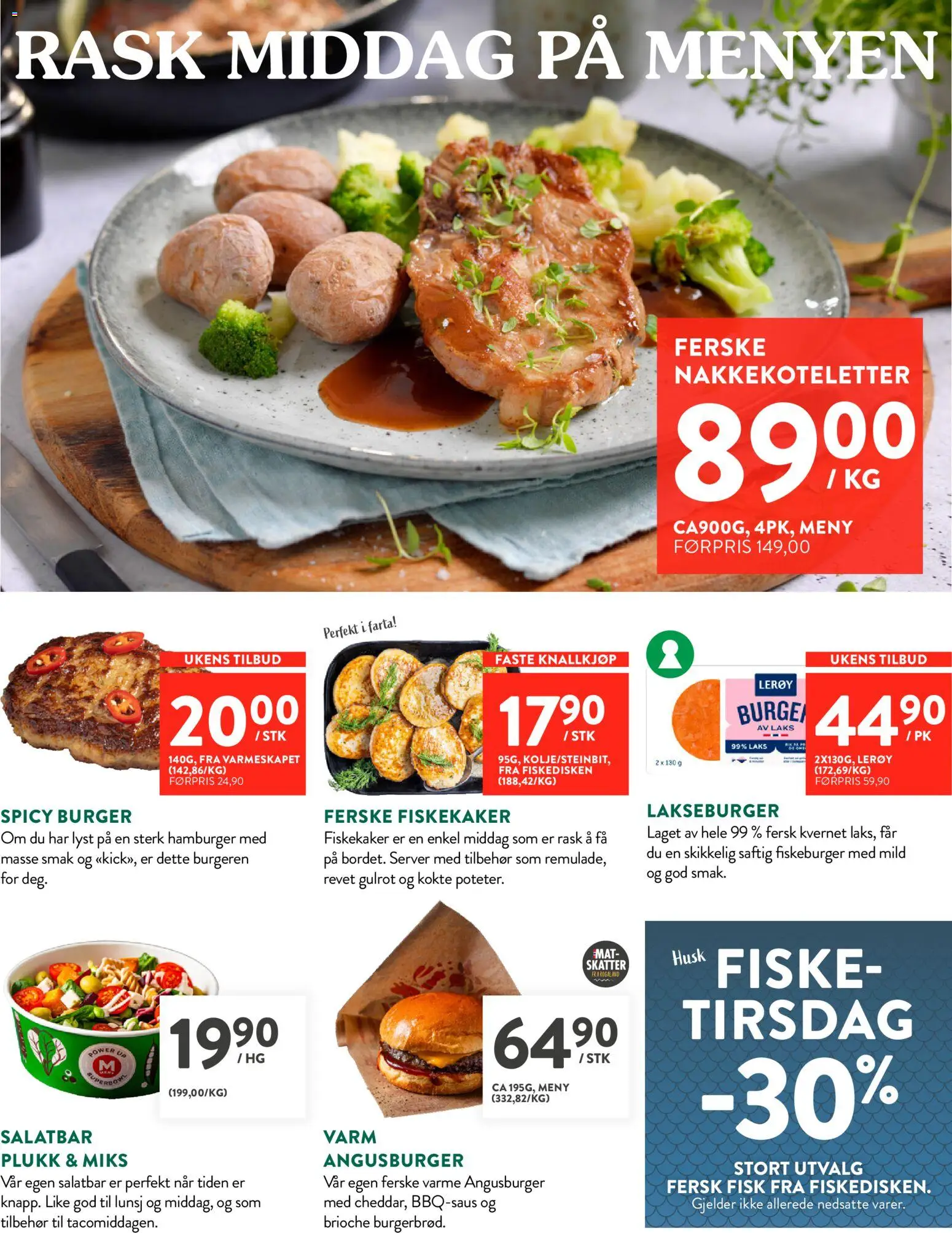 {H1} | Side: 5 | Produkter: Husk, Fisk, Nakkekoteletter, Fiskeburger