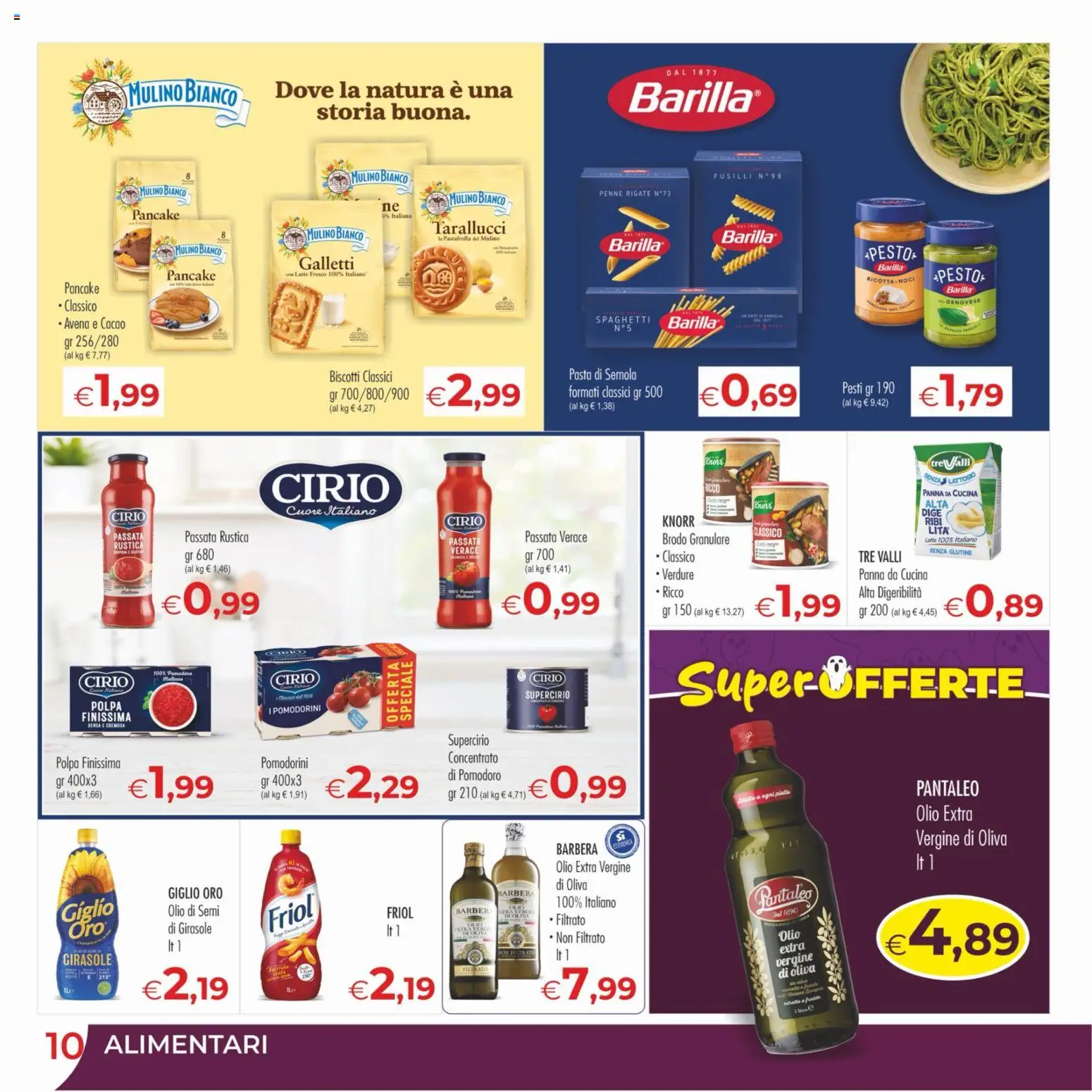 Volantino MerSi Supermercati del 21/10/2026 | Pagina: 10 | Prodotti: Pomodoro, Pasta, Olio extra vergine, Spaghetti