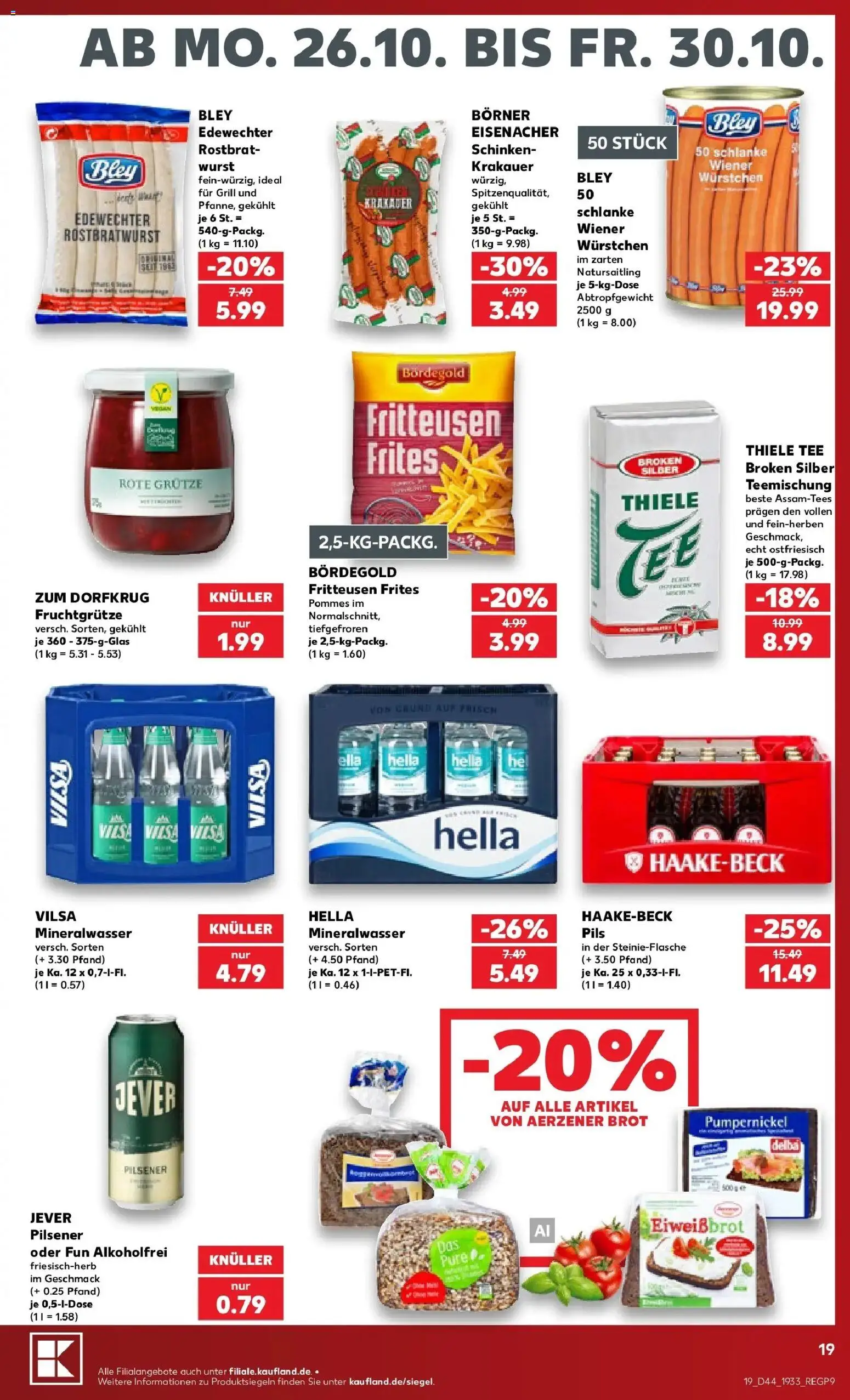 Prospekt Kaufland ab 26.10.2026 » Angebote Online zum Blättern | Seite: 23 | Produkte: Pils, Mineralwasser, Jever, Schinken
