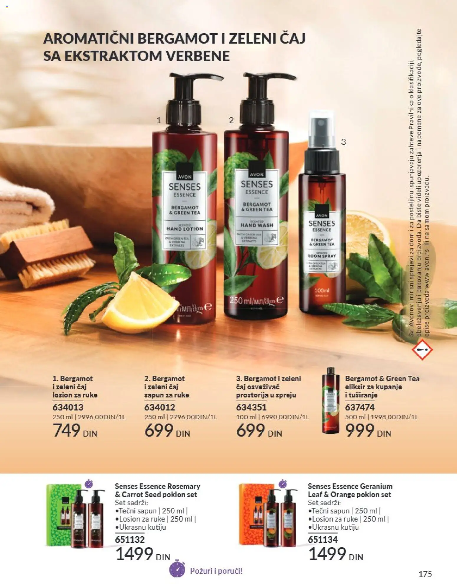 AVON katalog - važi od 01.09.2026 | Strana: 175 | Proizvode: Tečni sapun, Zeleni čaj, Sapun, Čaj